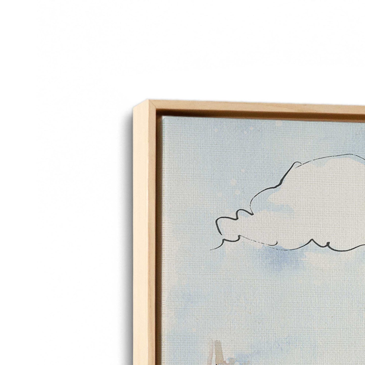 [Color:American Maple], Picture of art in a American Maple frame at an angle