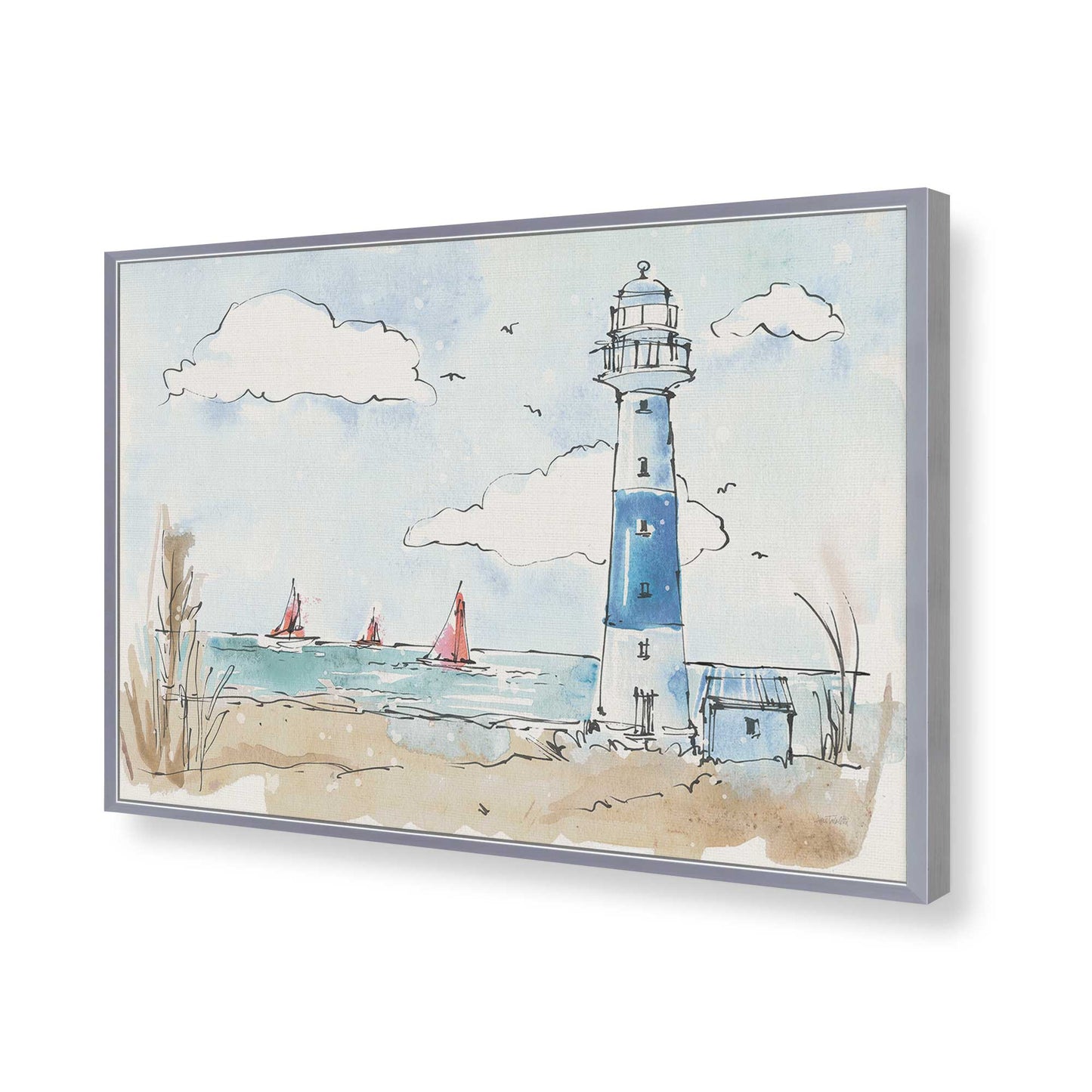 [Color:Polished Chrome], Picture of art in a Polished Chrome frame of the corner