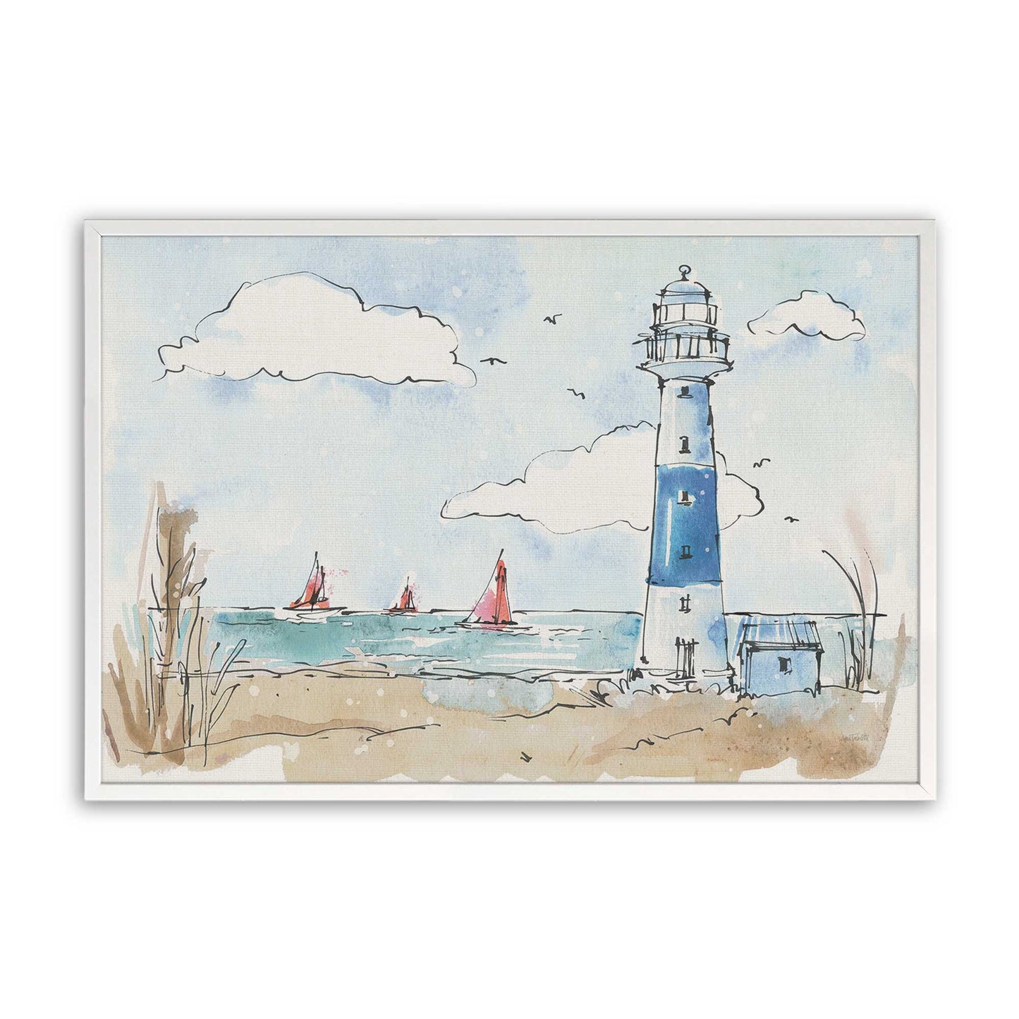 [Color:Opaque White], Picture of art in a Opaque White frame