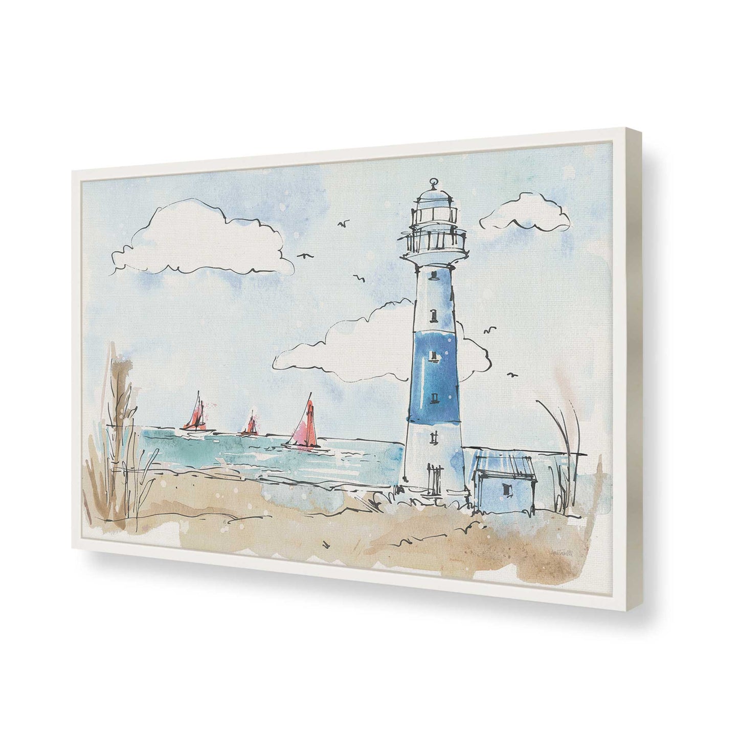 [Color:Opaque White], Picture of art in a Opaque White frame of the corner