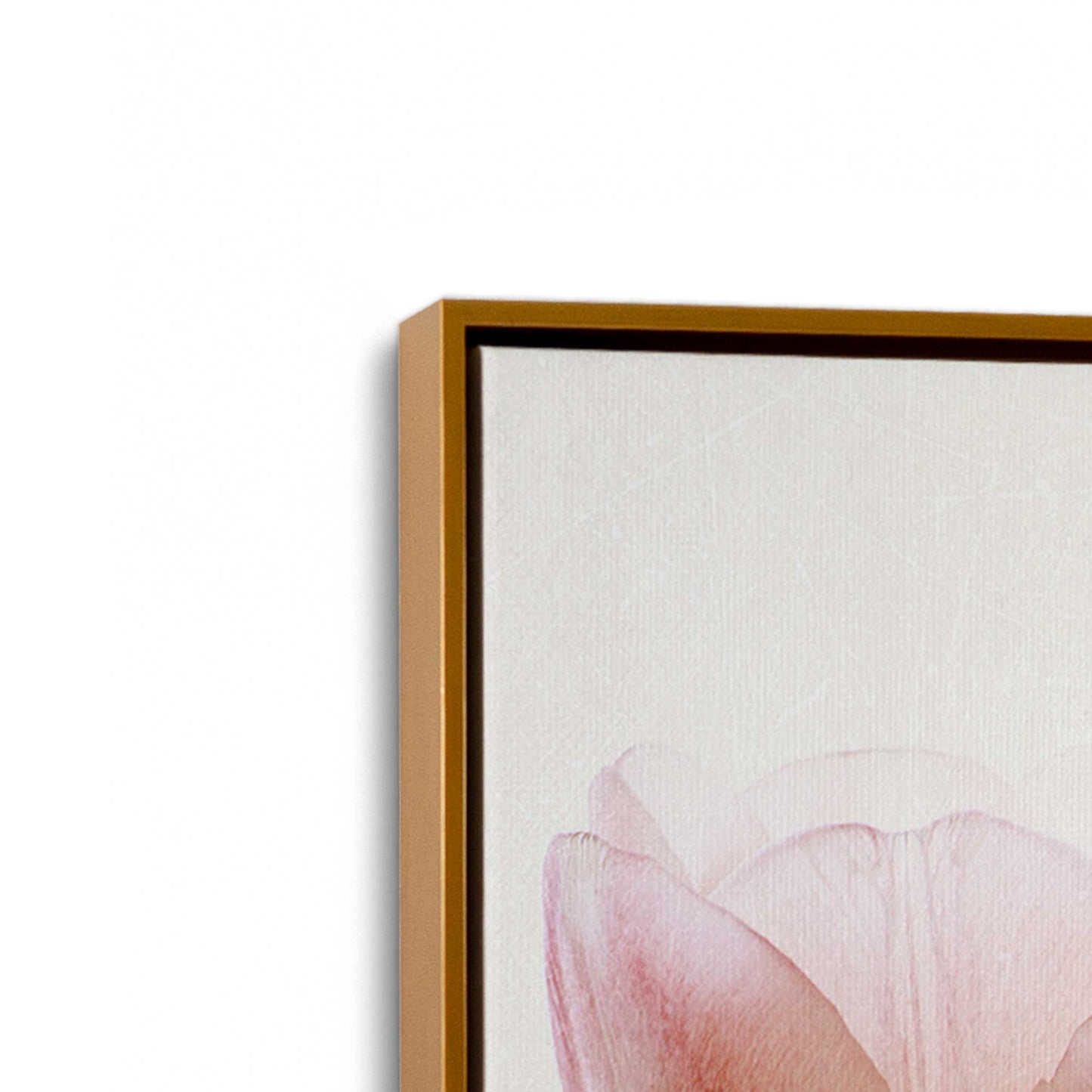 [Color:Polished Gold], Picture of art in a Polished Gold frame at an angle