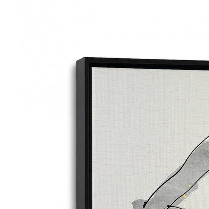[Color:Satin Black], Picture of art in a Satin Black frame at an angle