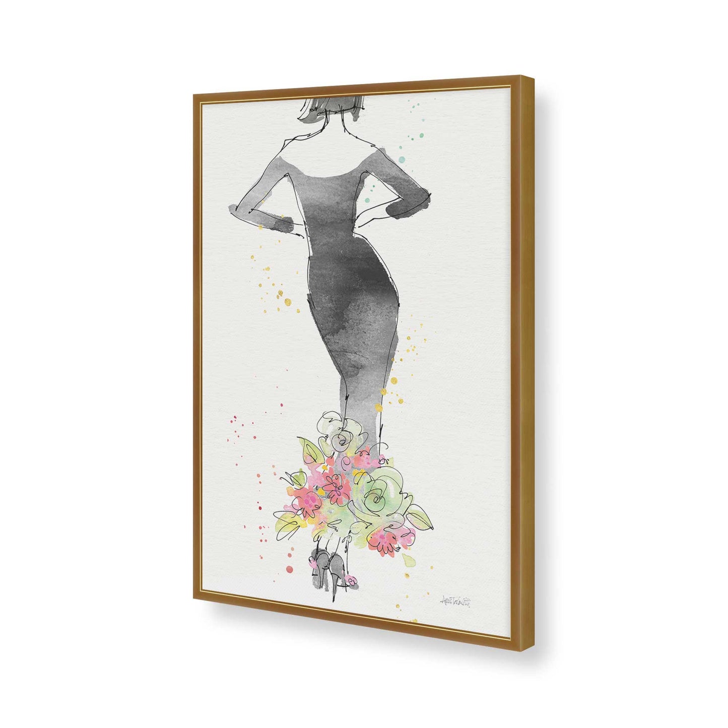 [Color:Polished Gold], Picture of art in a Polished Gold frame of the corner