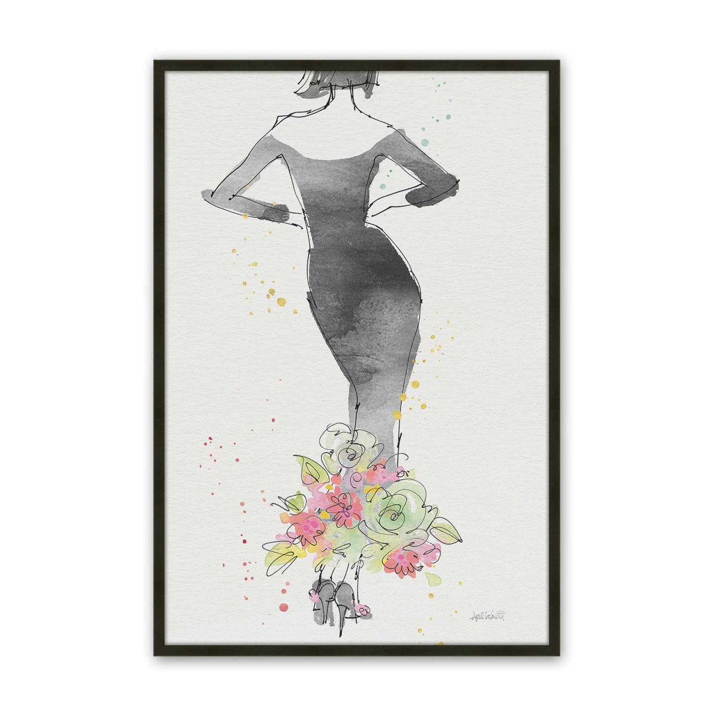 [Color:Satin Black], Picture of art in a Satin Black frame