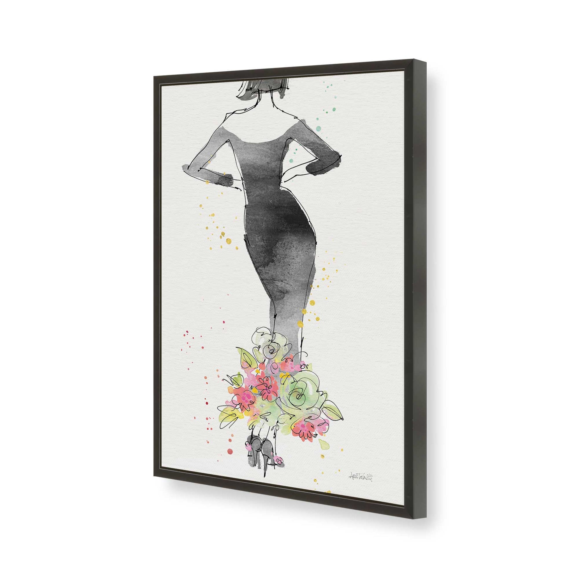 [Color:Satin Black], Picture of art in a Satin Black frame of the corner