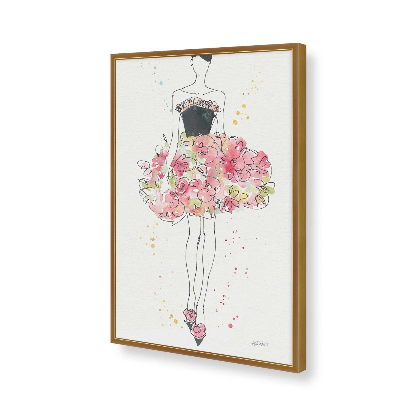 [Color:Polished Gold], Picture of art in a Polished Gold frame of the corner