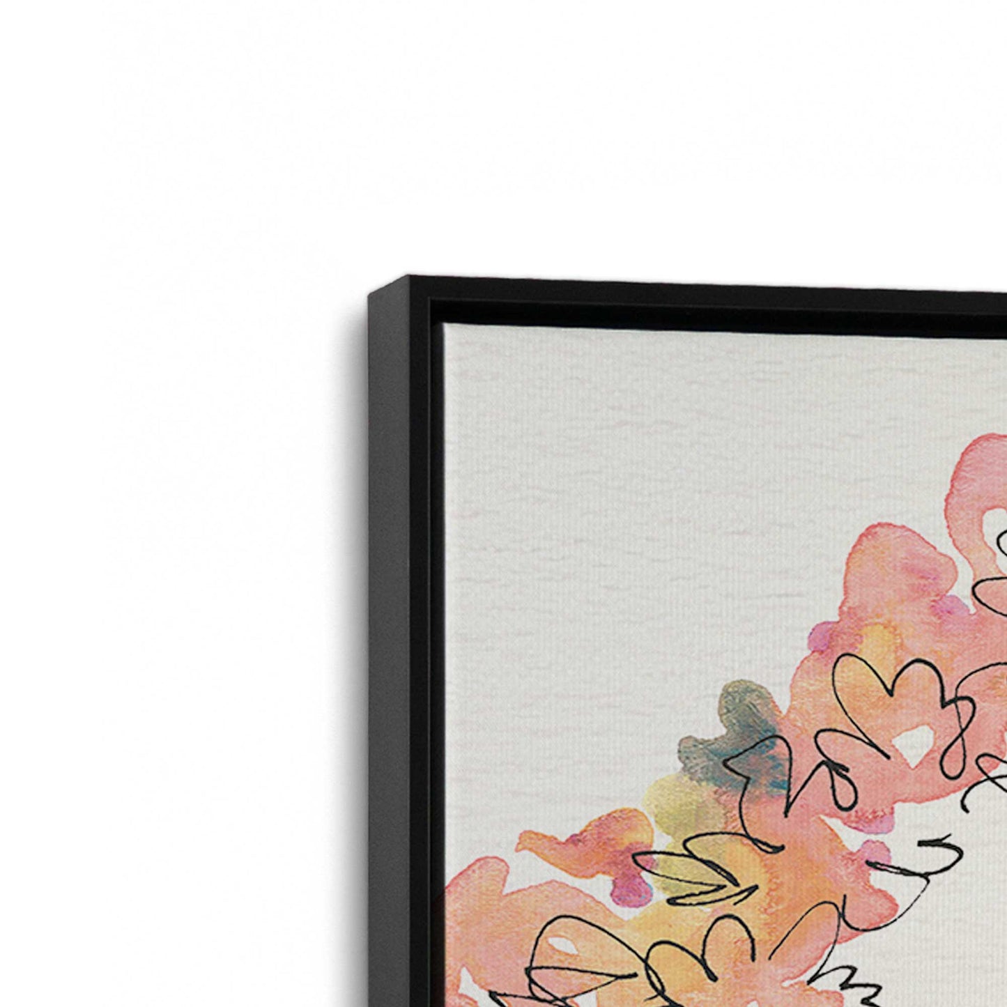 [Color:Satin Black], Picture of art in a Satin Black frame at an angle