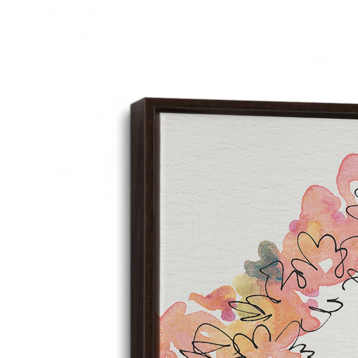 [Color:Espresso], Picture of art in a Espresso frame at an angle