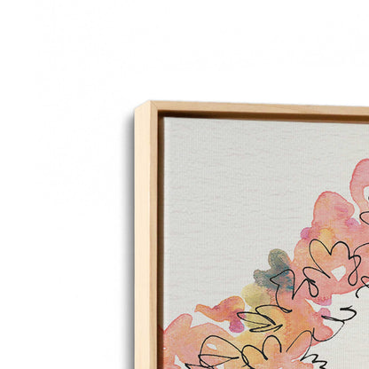 [Color:American Maple], Picture of art in a American Maple frame at an angle