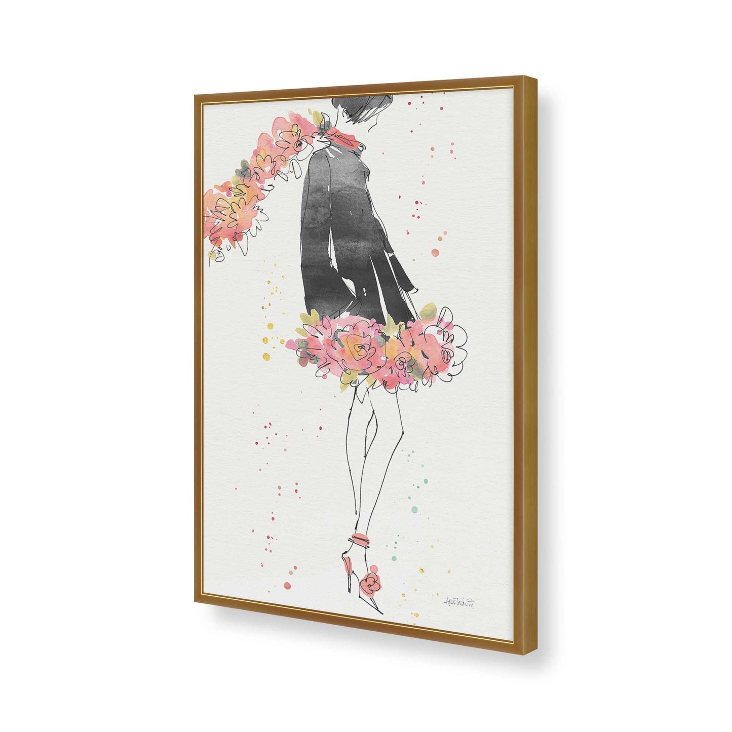[Color:Polished Gold], Picture of art in a Polished Gold frame of the corner