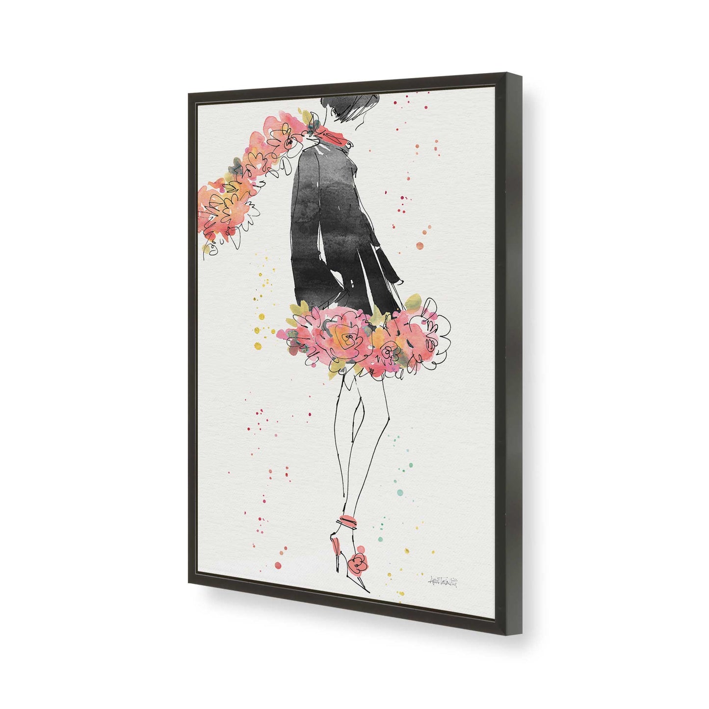 [Color:Satin Black], Picture of art in a Satin Black frame of the corner