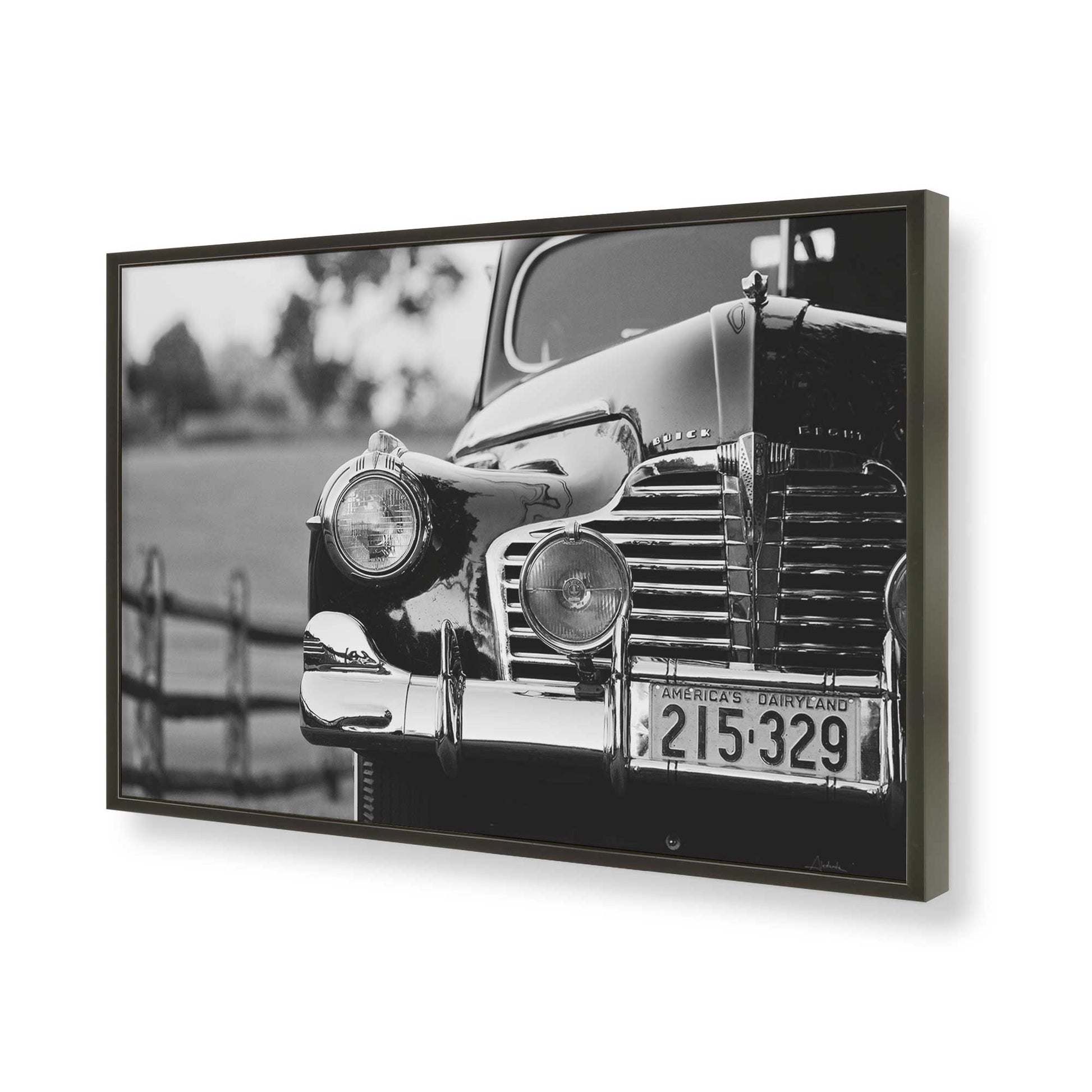 [Color:Satin Black], Picture of art in a Satin Black frame of the corner