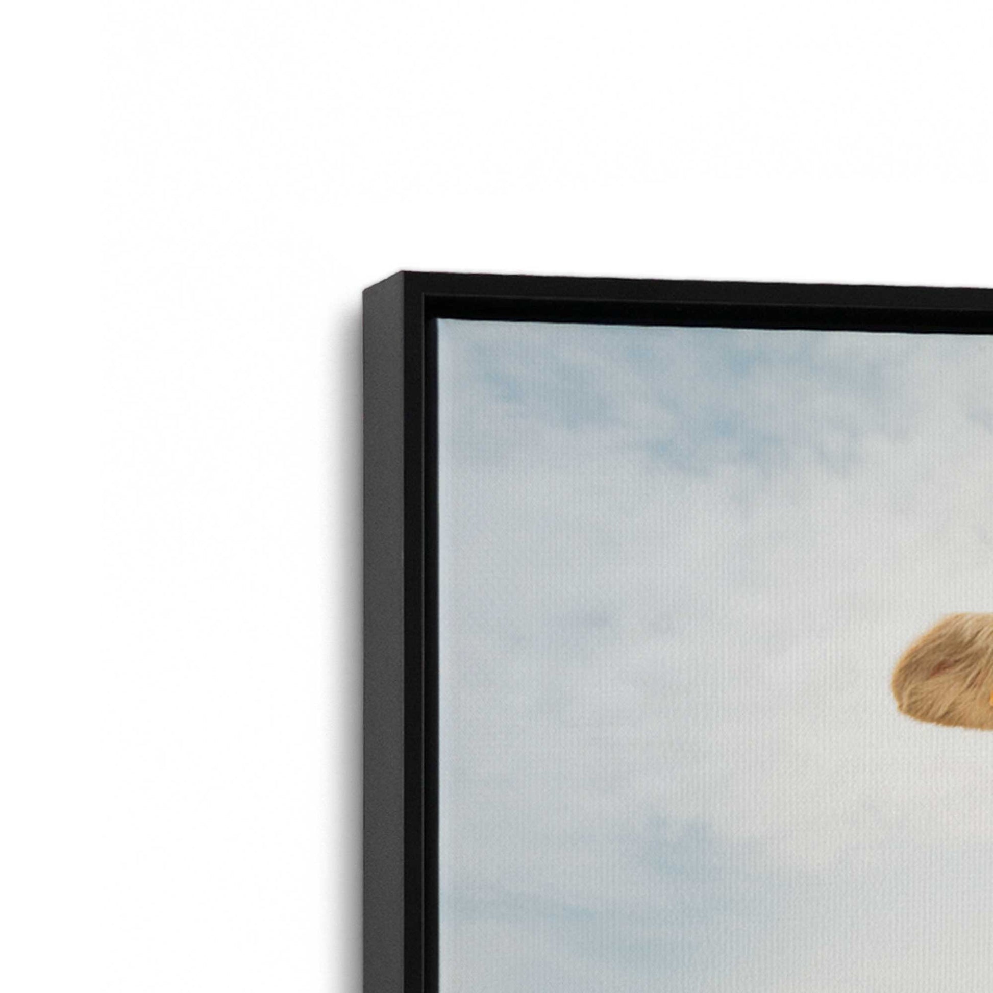 [Color:Satin Black], Picture of art in a Satin Black frame at an angle