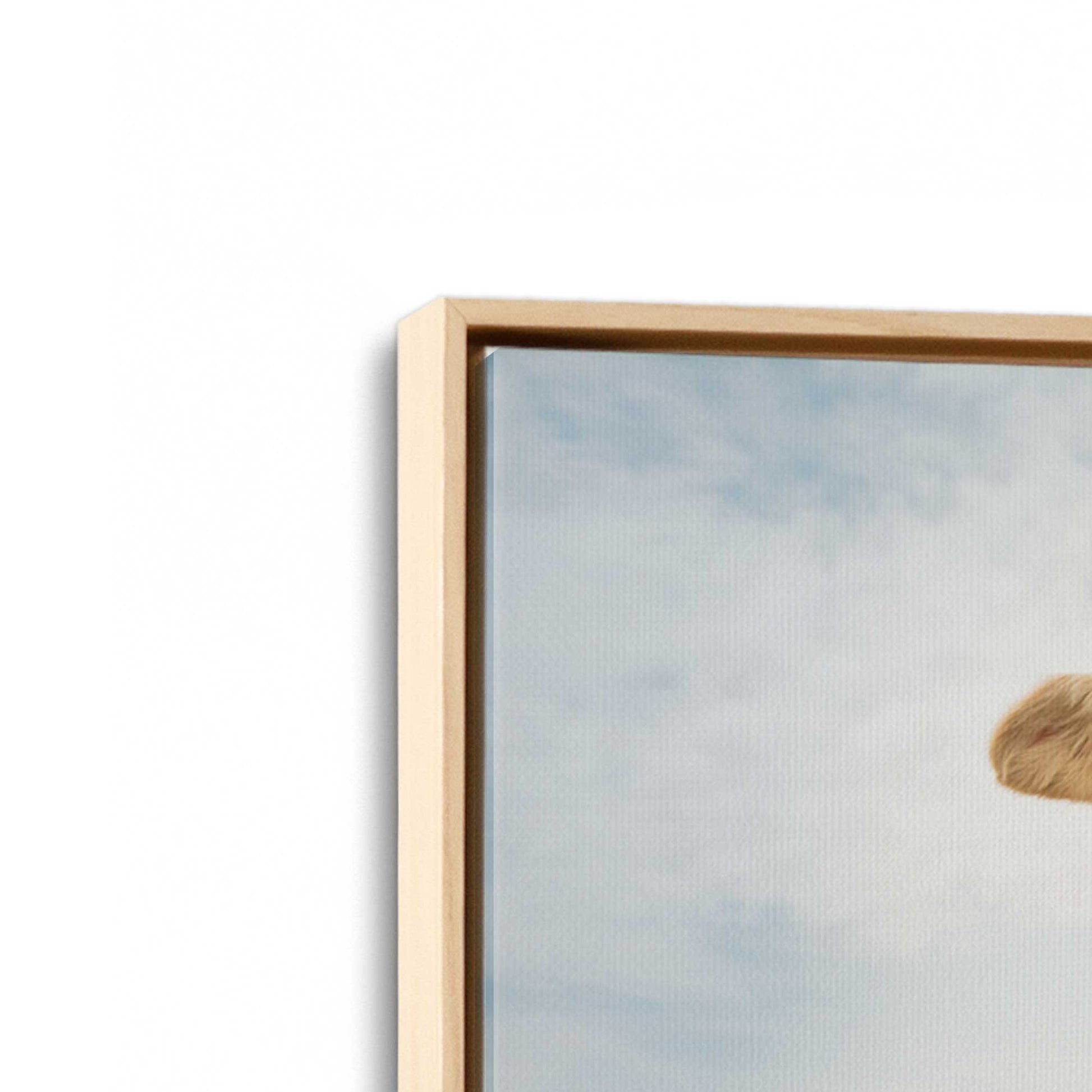 [Color:American Maple], Picture of art in a American Maple frame at an angle