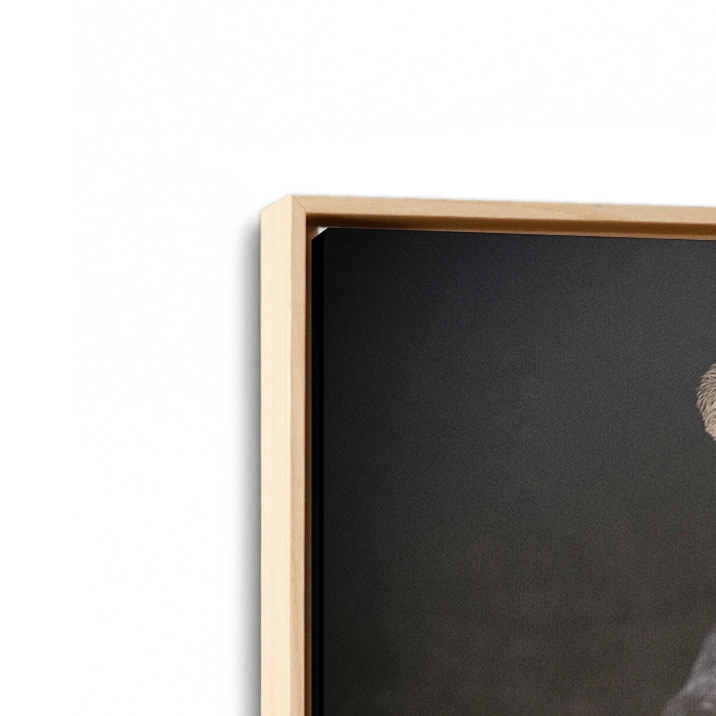 [Color:American Maple], Picture of art in a American Maple frame at an angle