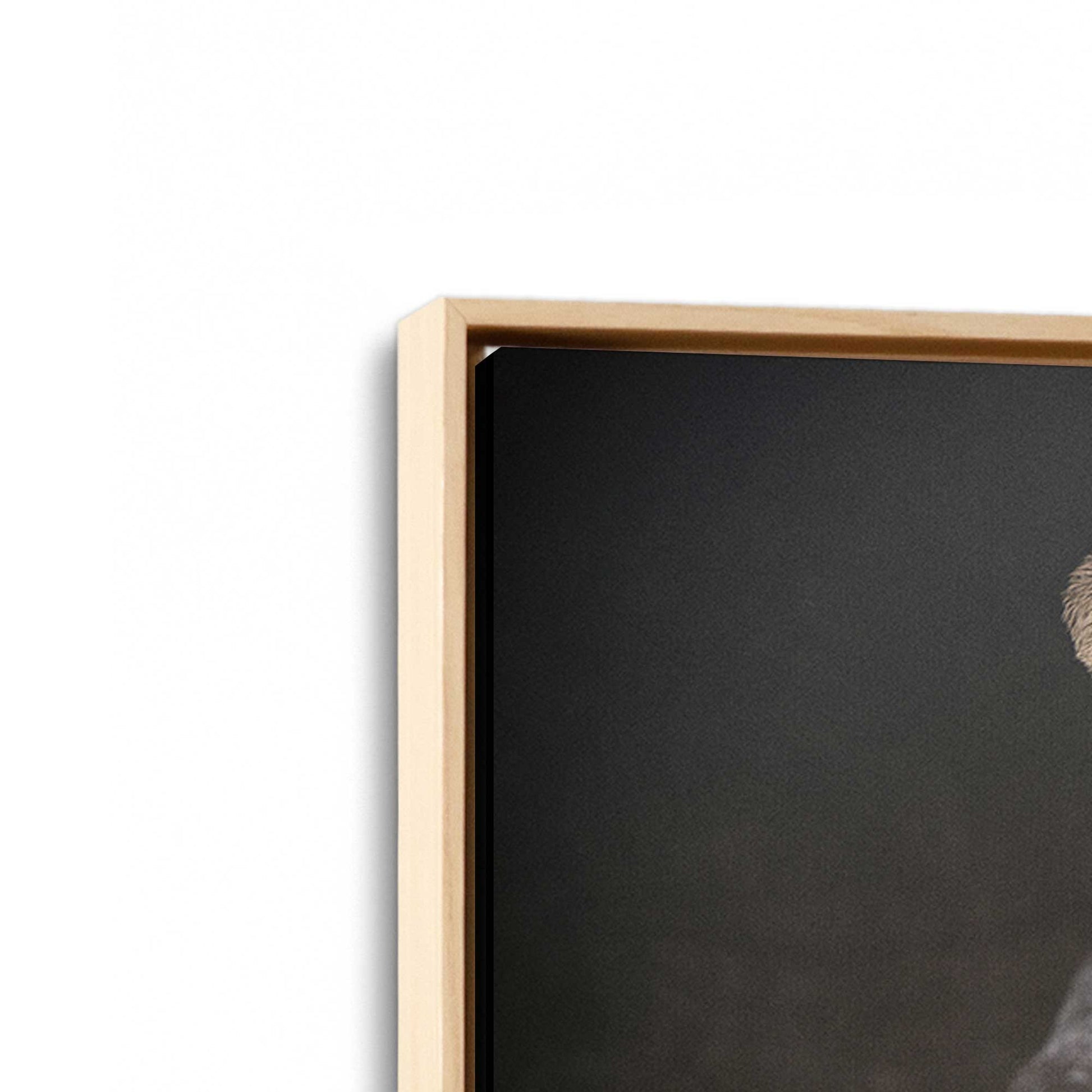 [Color:American Maple], Picture of art in a American Maple frame at an angle