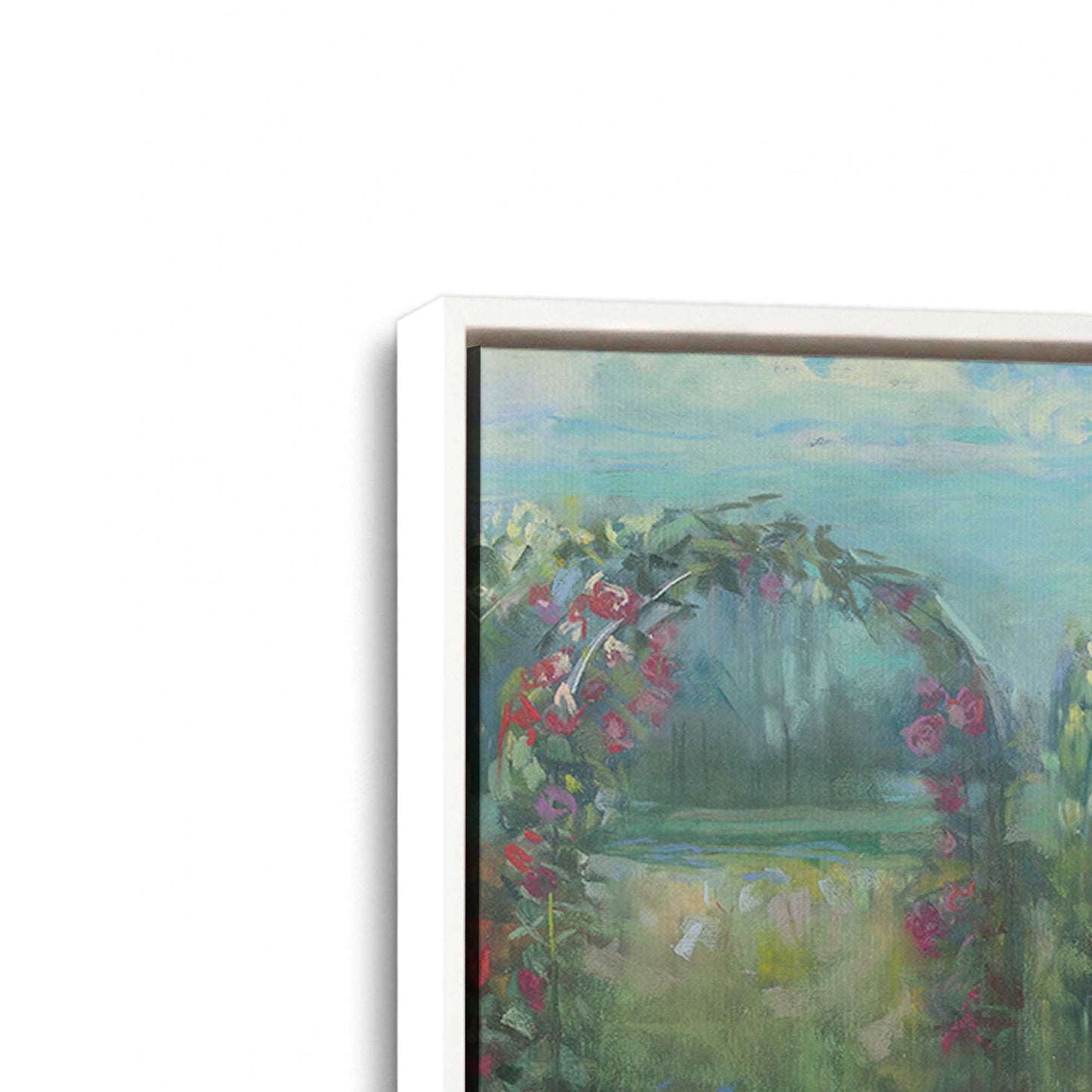 [Color:Opaque White], Picture of art in a White frame at an angle