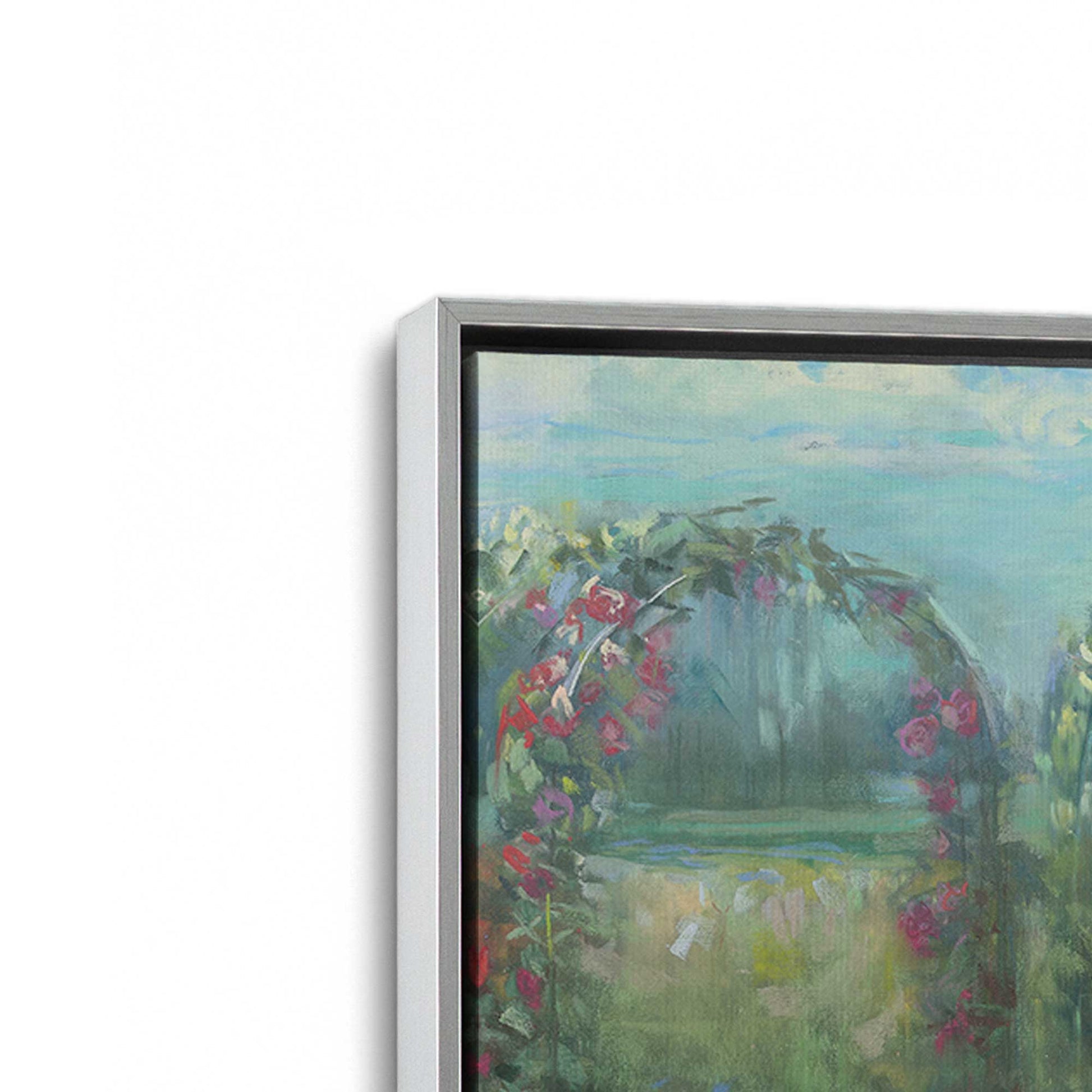 [Color:Polished Chrome], Picture of art in a Polished Chrome frame at an angle