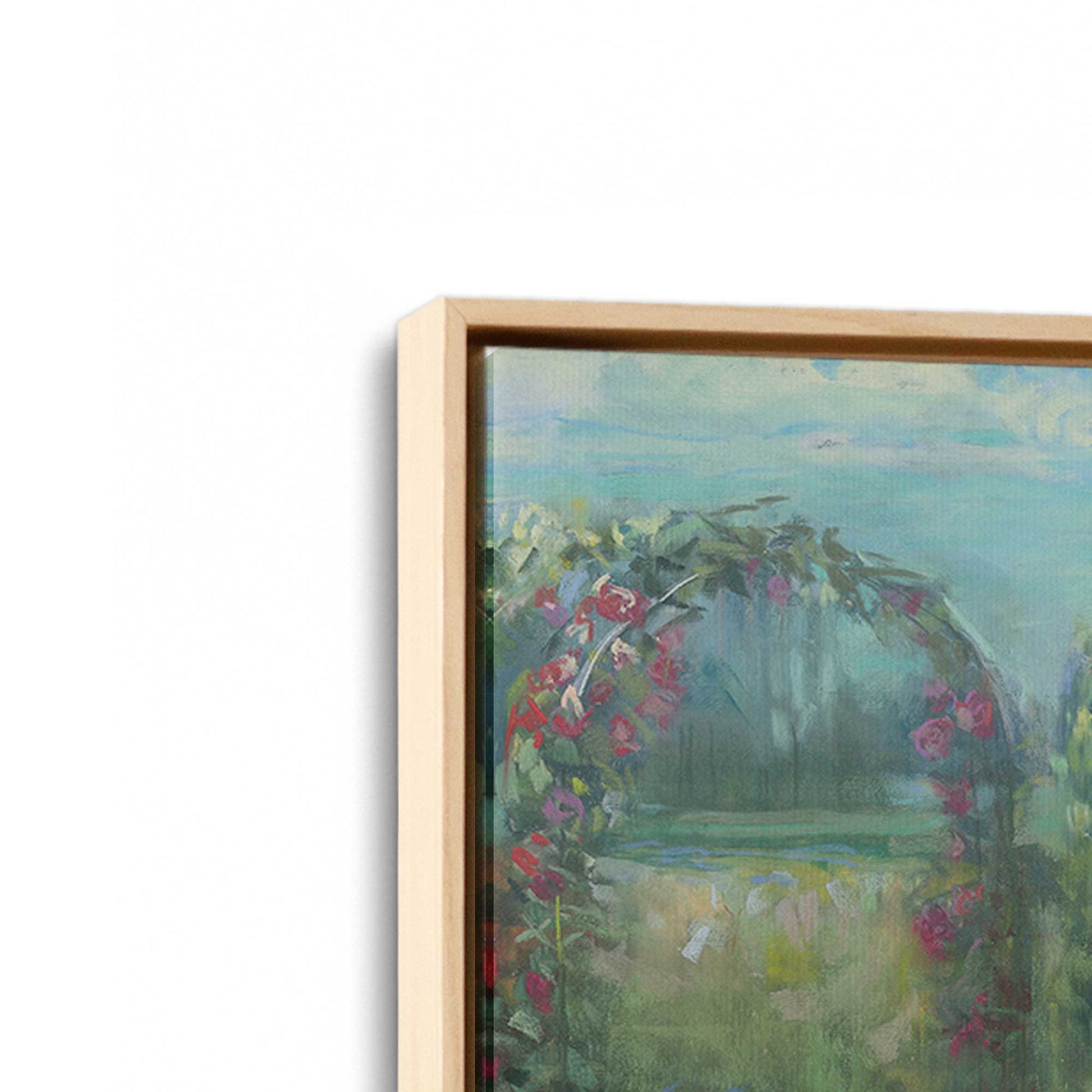 [Color:American Maple], Picture of art in a American Maple frame at an angle