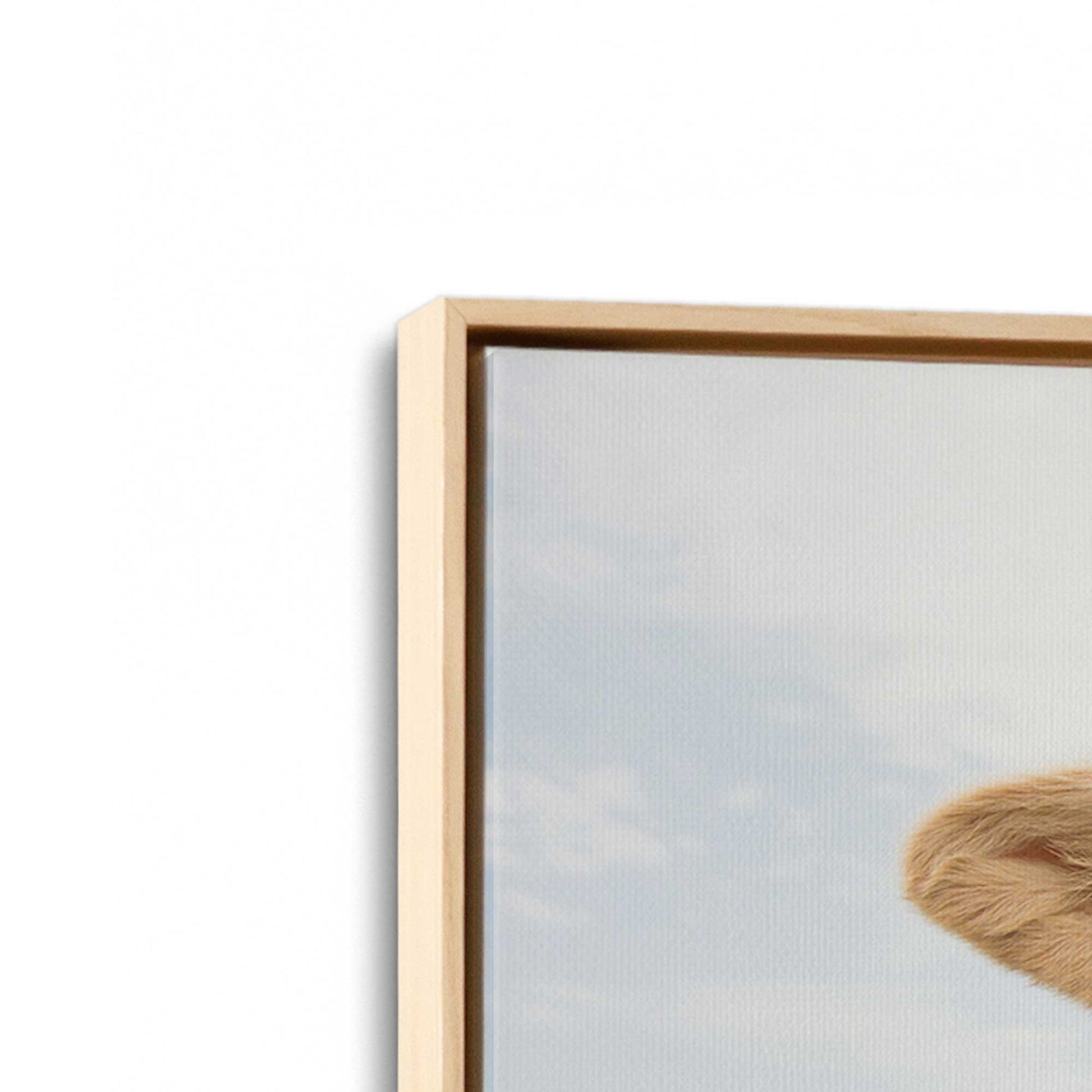 [Color:American Maple], Picture of art in a American Maple frame at an angle