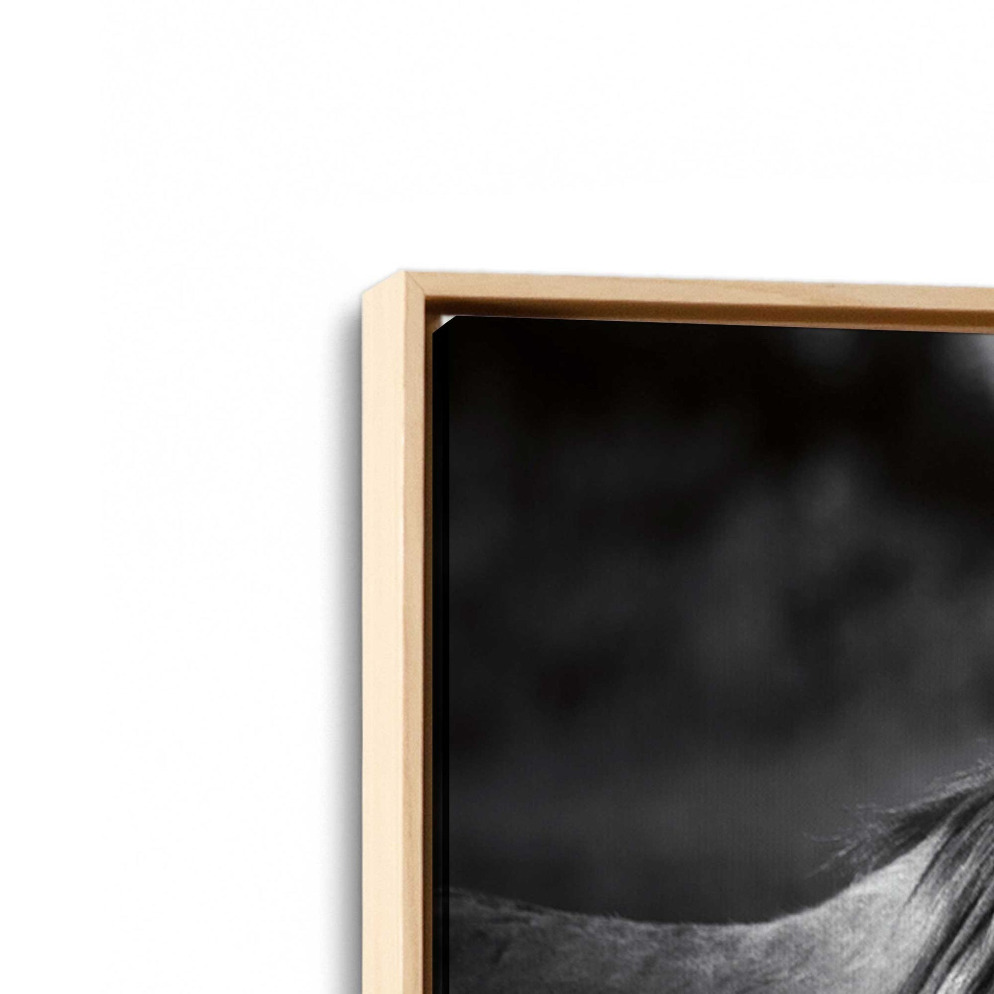 [Color:American Maple], Picture of art in a American Maple frame at an angle