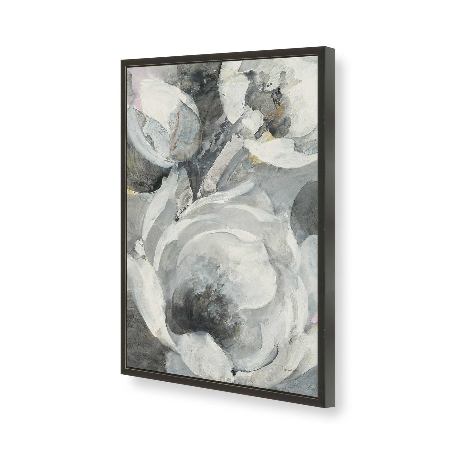 [Color:Satin Black], Picture of art in a Satin Black frame of the corner