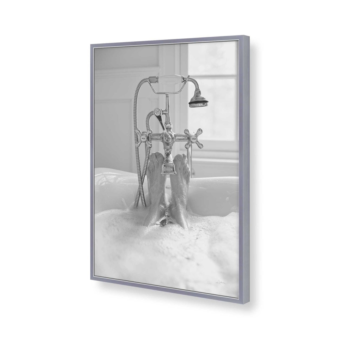[Color:Polished Chrome], Picture of art in a Polished Chrome frame of the corner