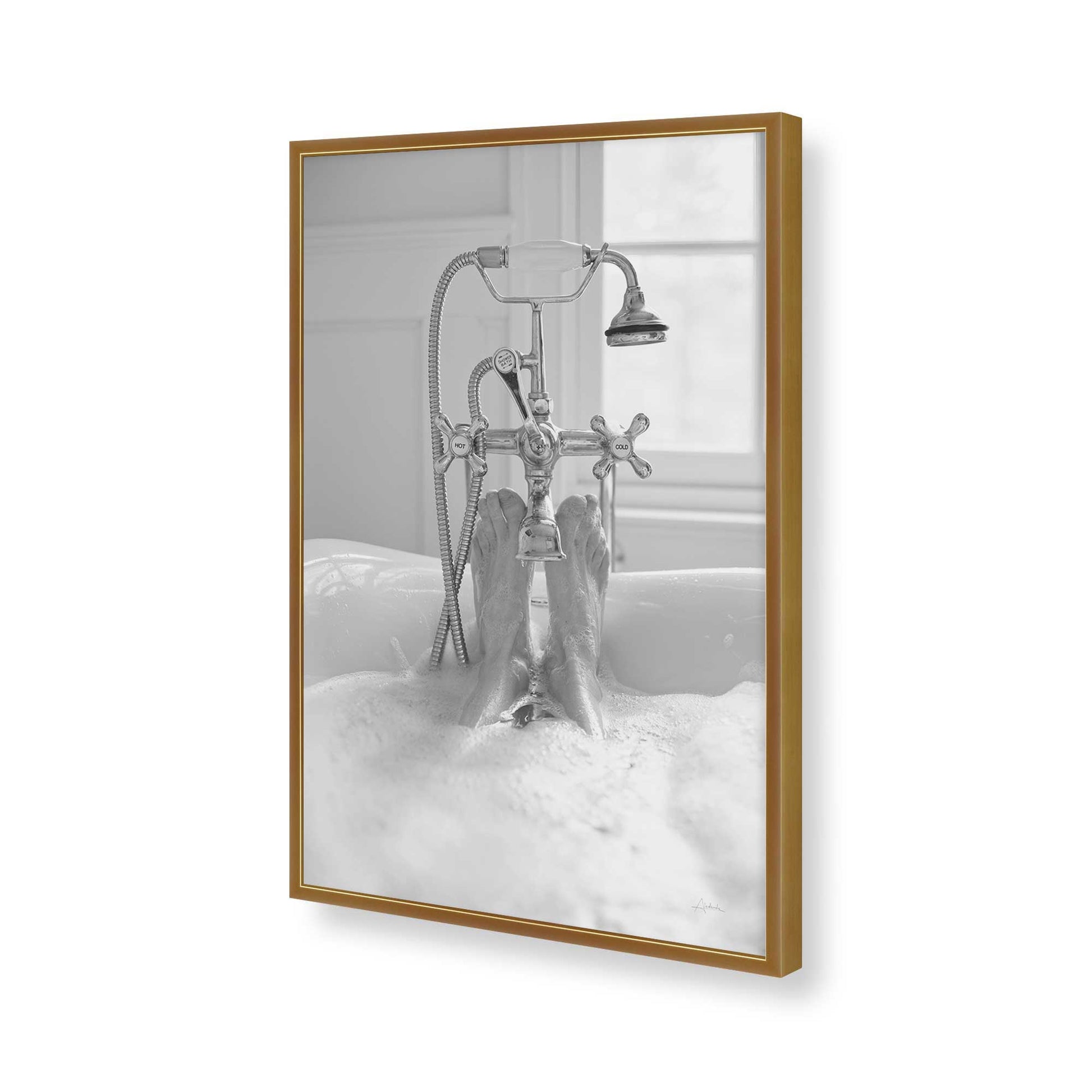 [Color:Polished Gold], Picture of art in a Polished Gold frame of the corner
