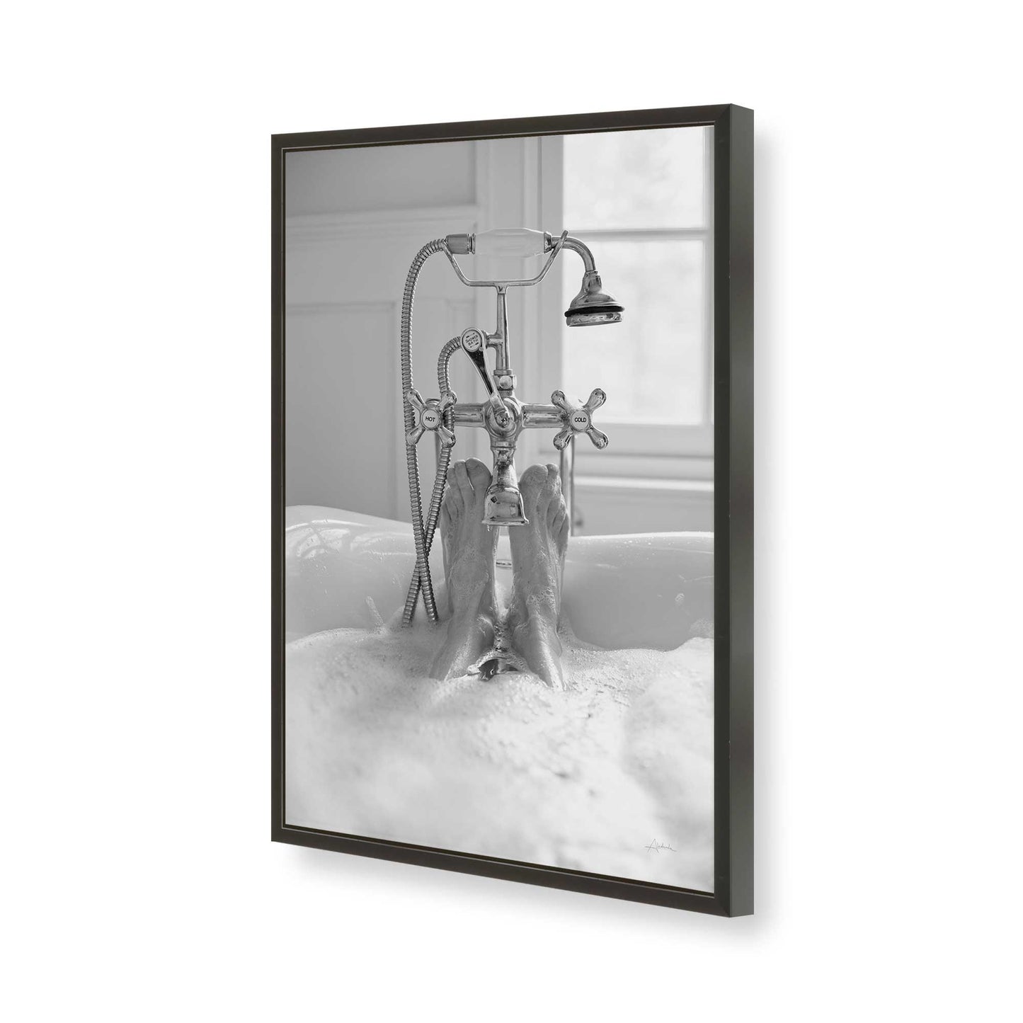 [Color:Satin Black], Picture of art in a Satin Black frame of the corner