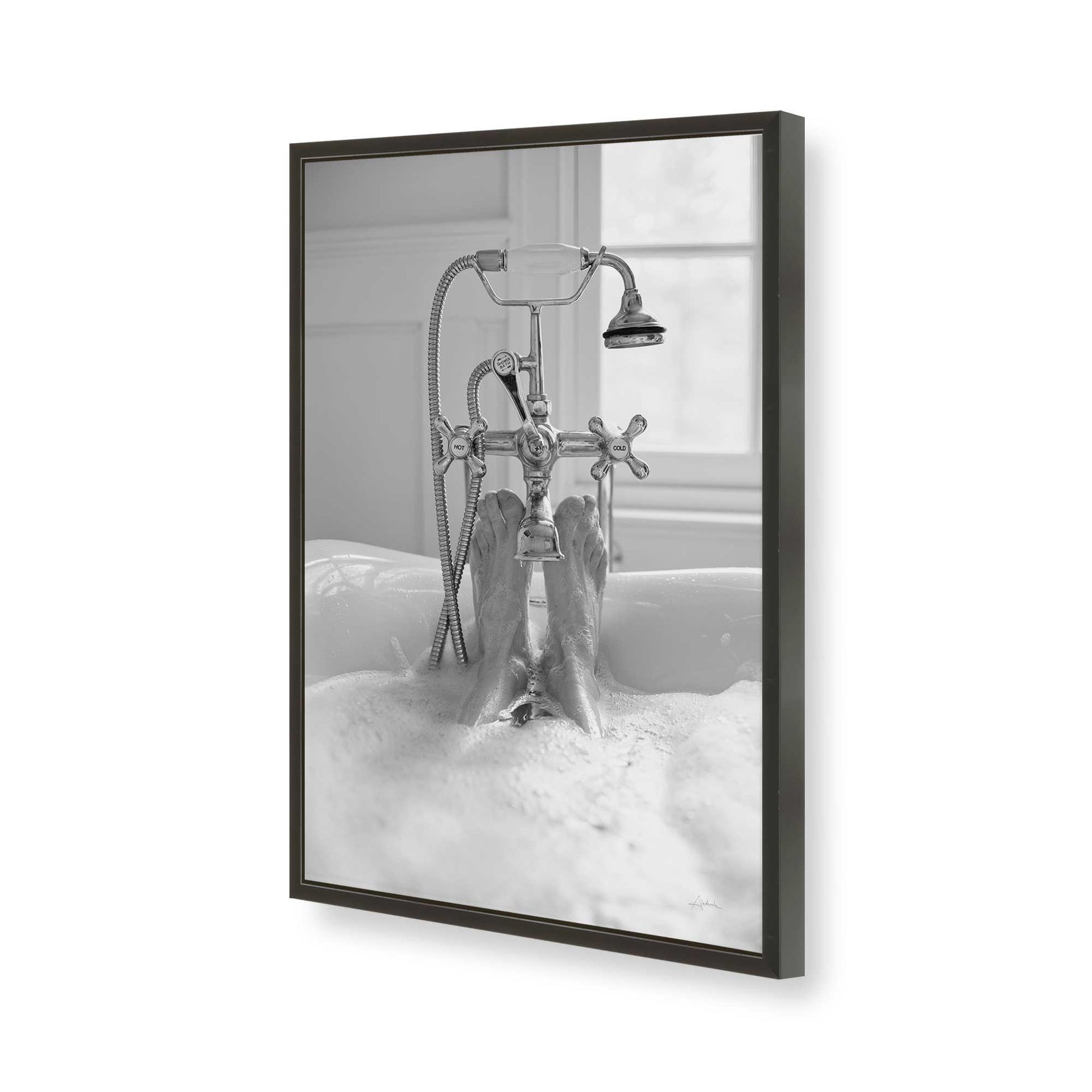 [Color:Satin Black], Picture of art in a Satin Black frame of the corner