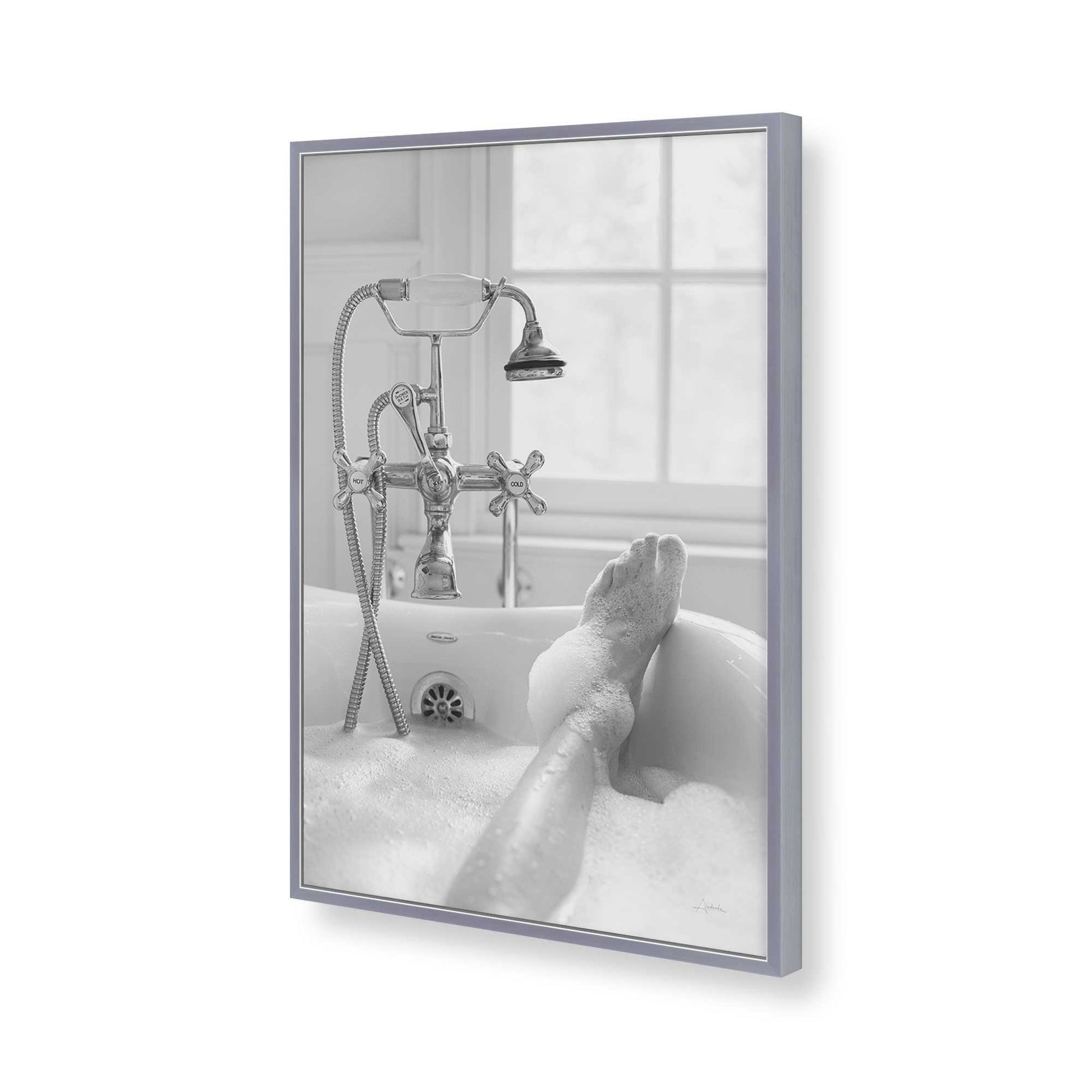 [Color:Polished Chrome], Picture of art in a Polished Chrome frame of the corner