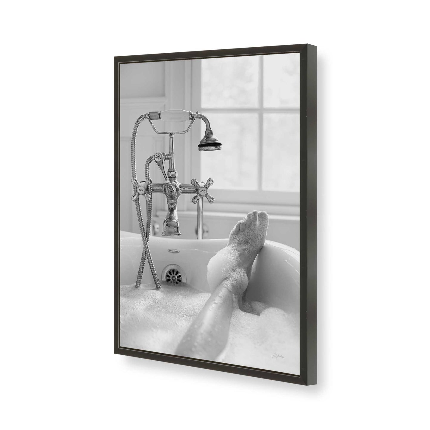 [Color:Satin Black], Picture of art in a Satin Black frame of the corner