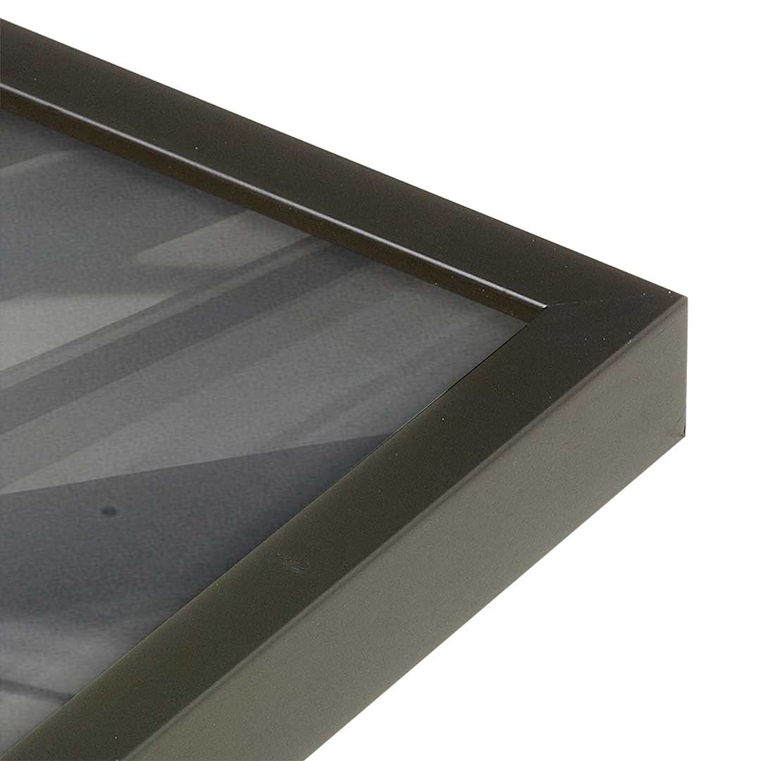 [Color:Satin Black], Picture of art in a Satin Black frame at an angle