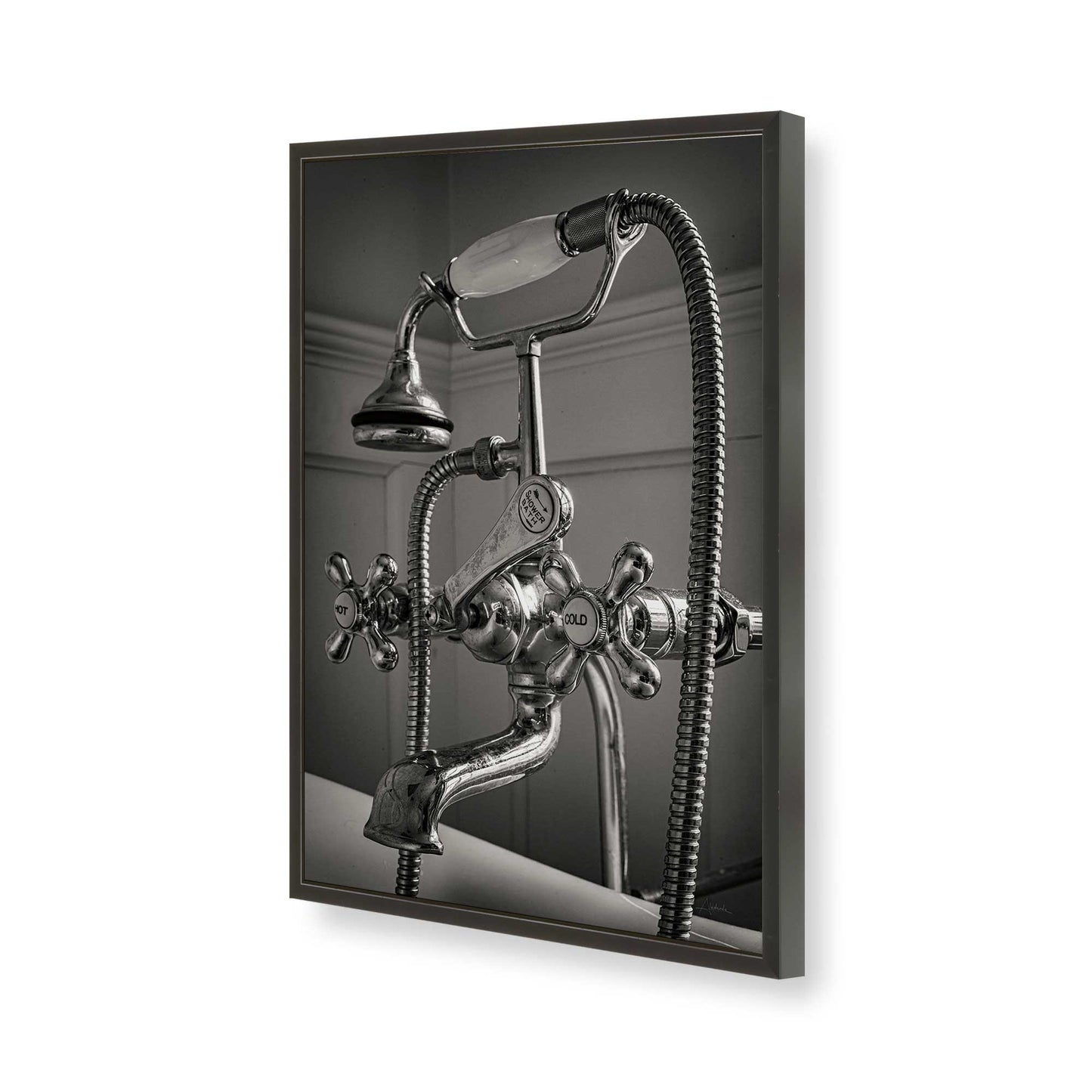 [Color:Satin Black], Picture of art in a Satin Black frame of the corner