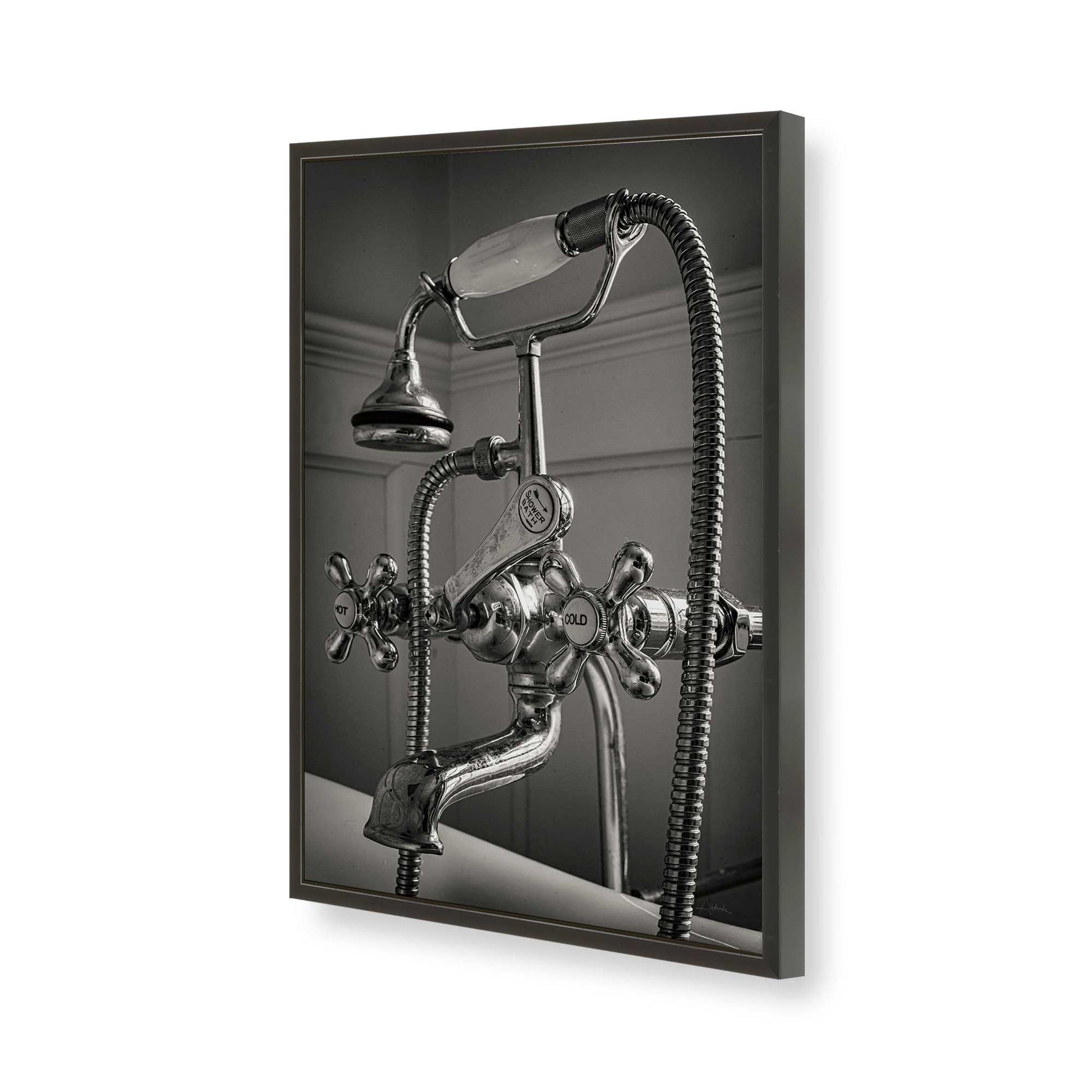 [Color:Satin Black], Picture of art in a Satin Black frame of the corner