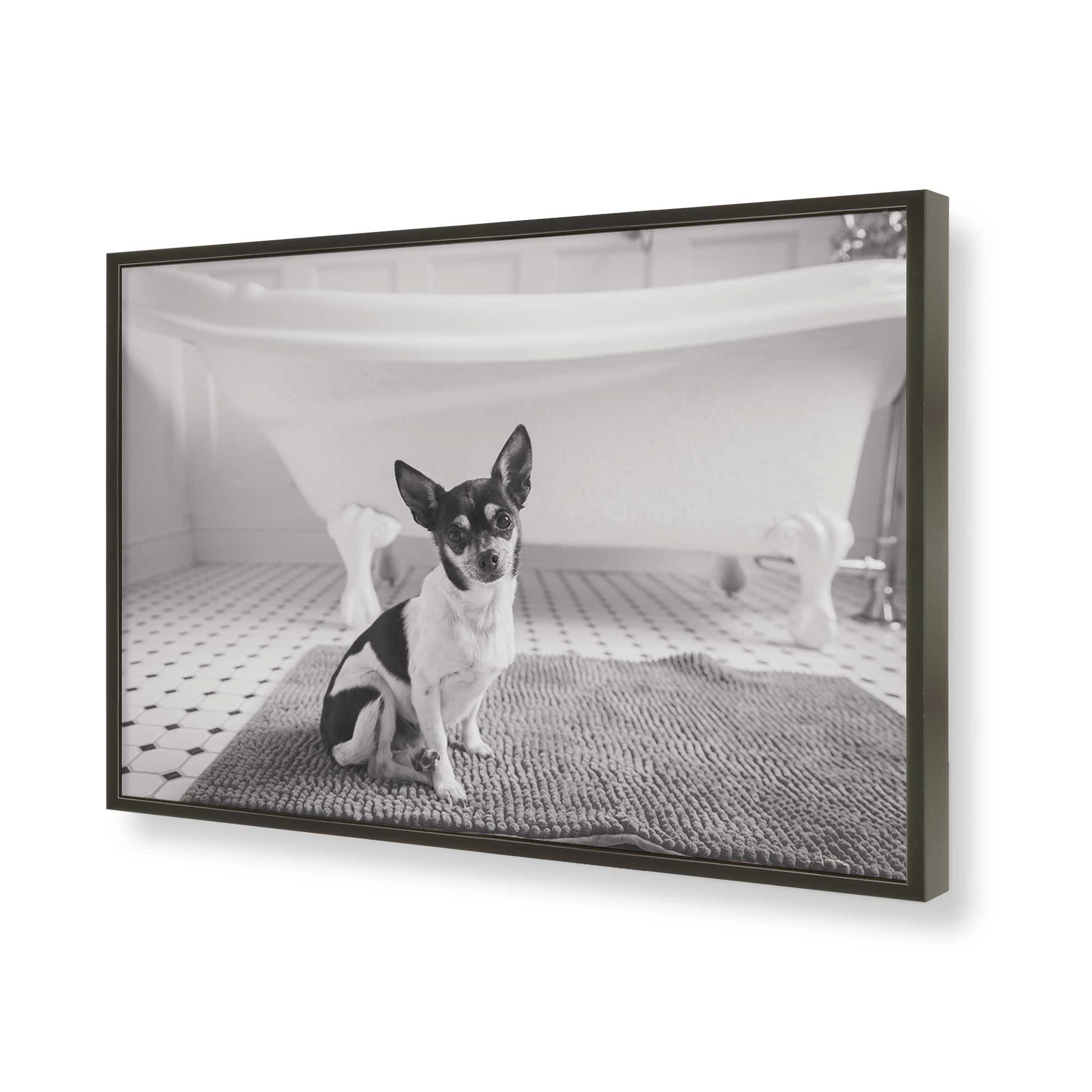 [Color:Satin Black], Picture of art in a Satin Black frame of the corner