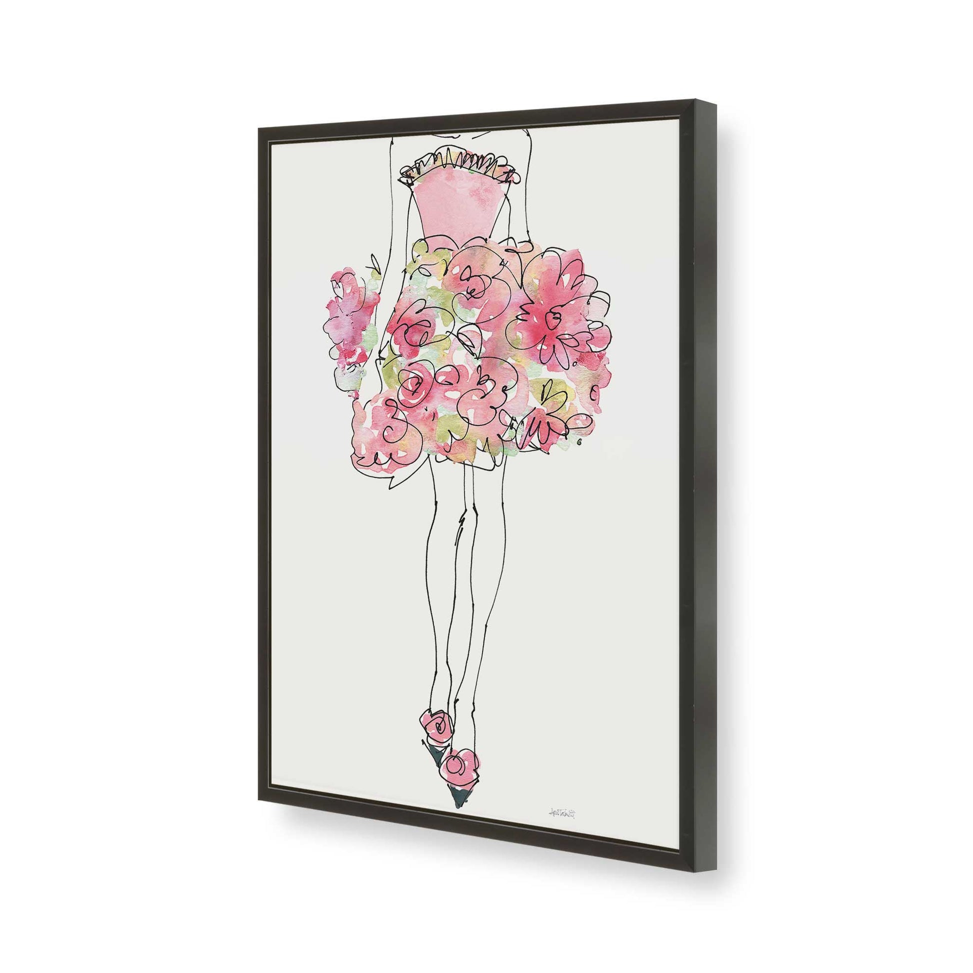 [Color:Satin Black], Picture of art in a Satin Black frame of the corner
