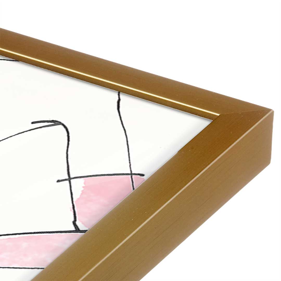 [Color:Polished Gold], Picture of art in a Polished Gold frame at an angle