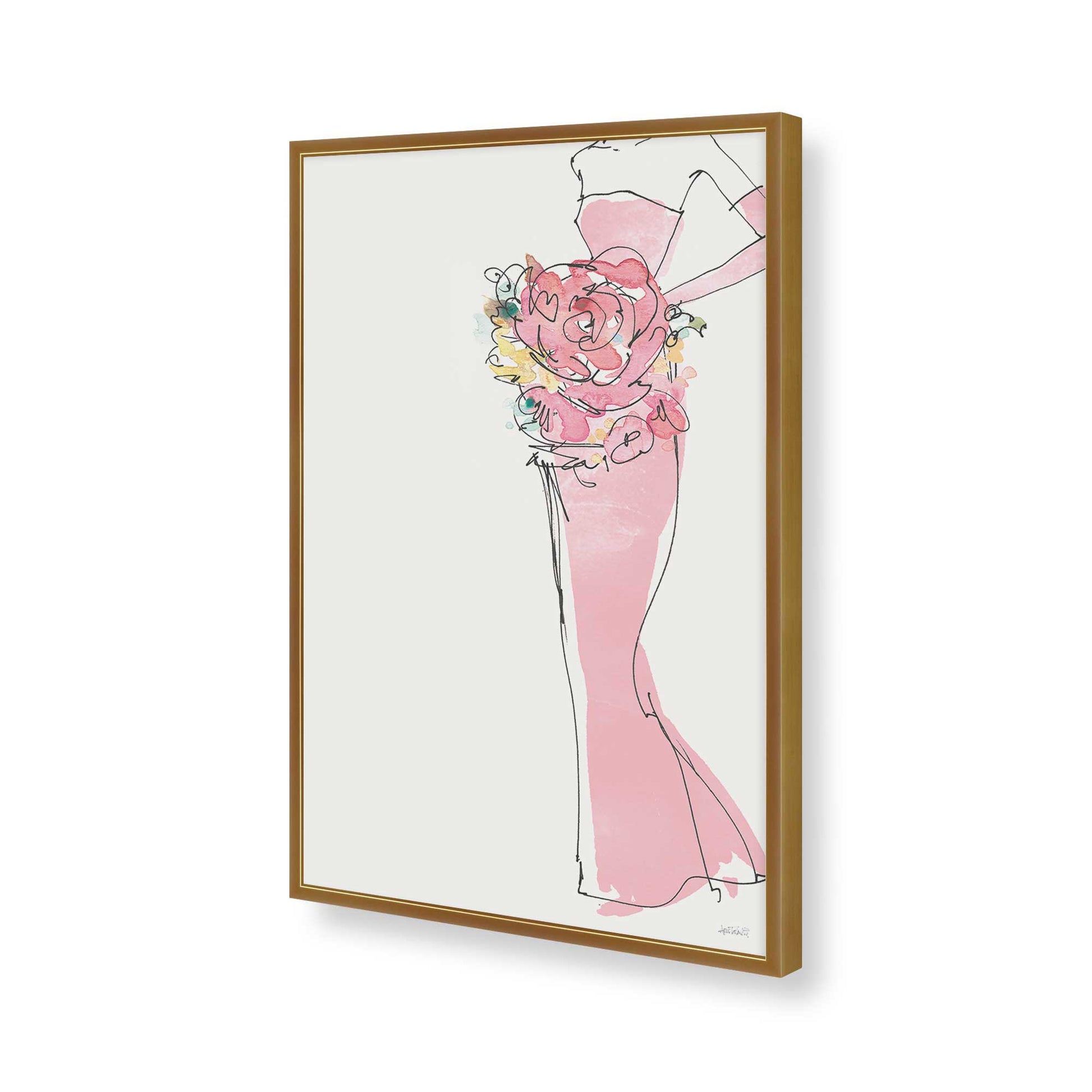 [Color:Polished Gold], Picture of art in a Polished Gold frame of the corner