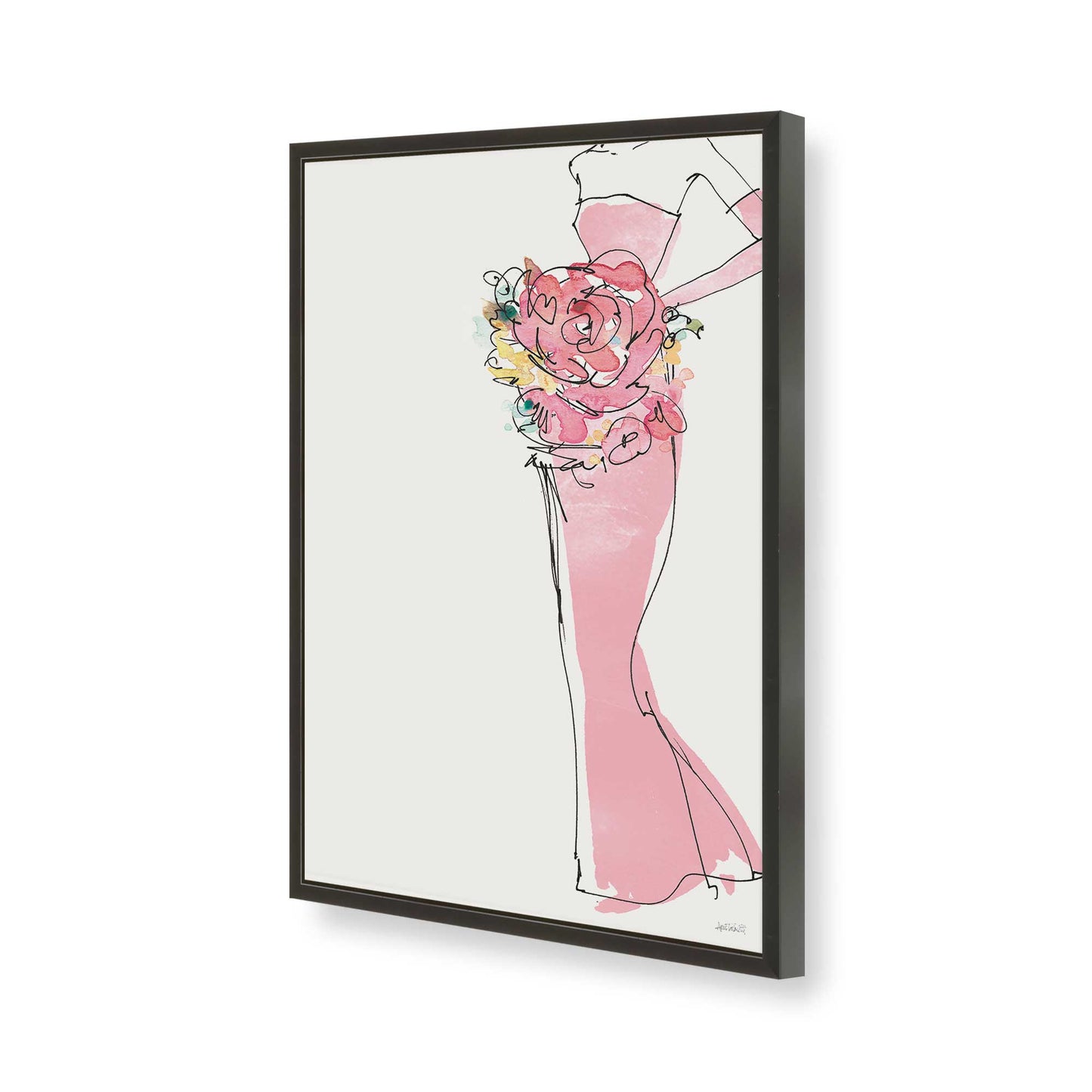 [Color:Satin Black], Picture of art in a Satin Black frame of the corner