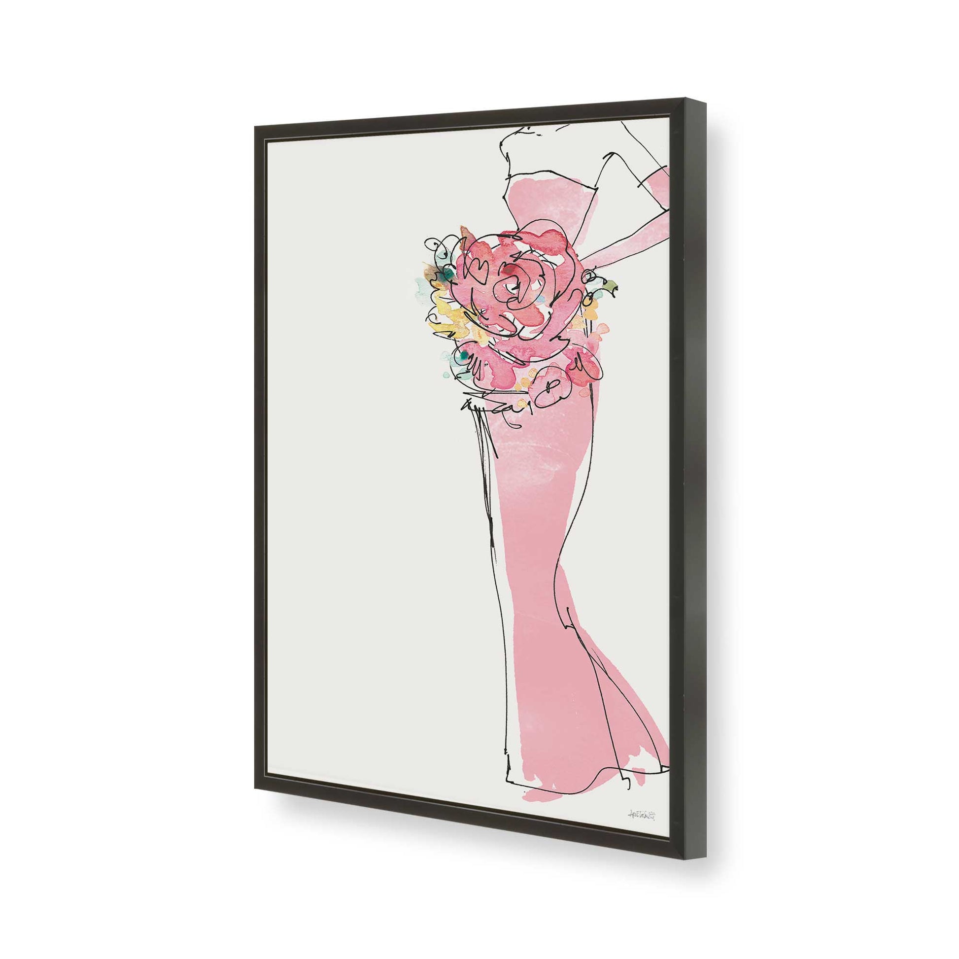 [Color:Satin Black], Picture of art in a Satin Black frame of the corner