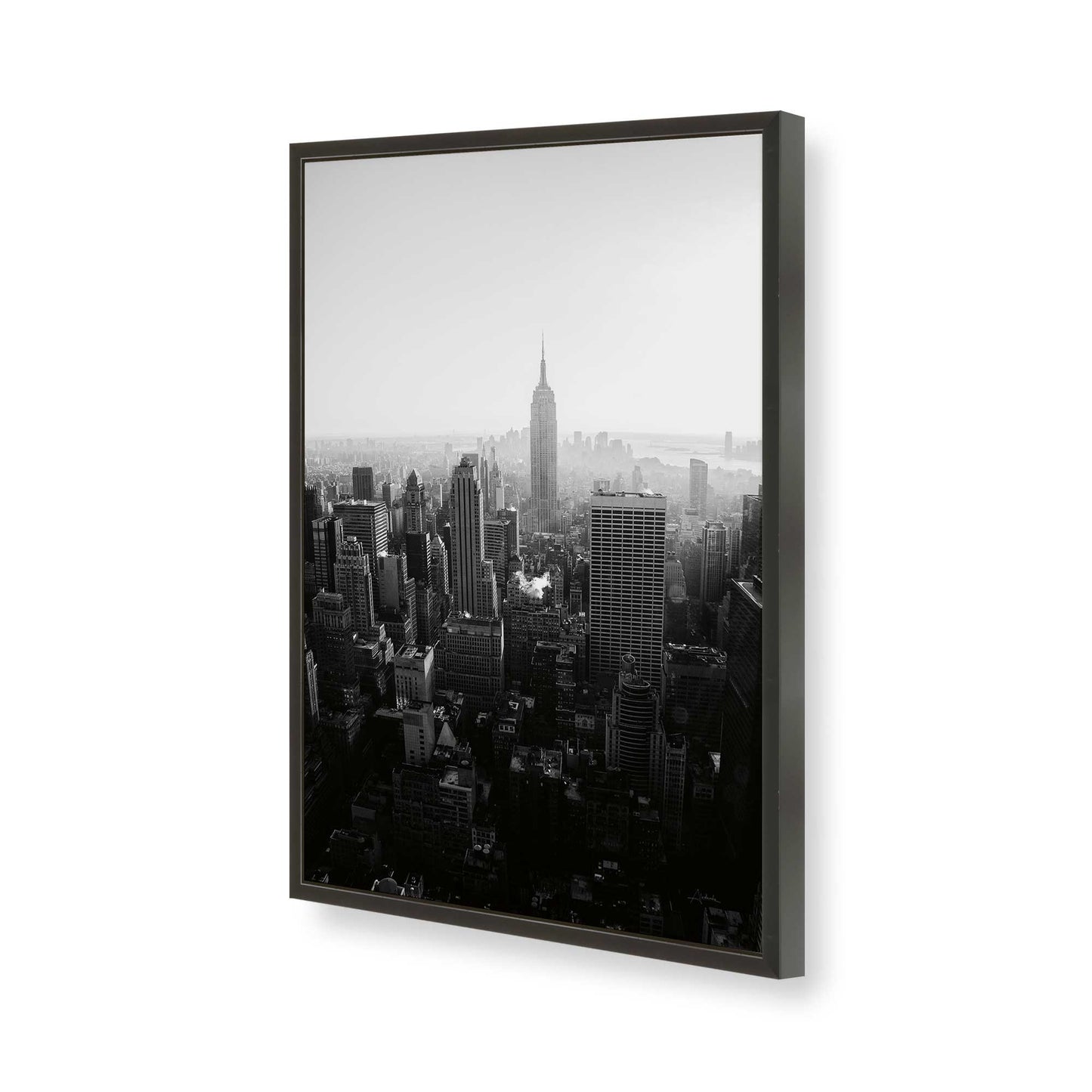 [Color:Satin Black], Picture of art in a Satin Black frame of the corner