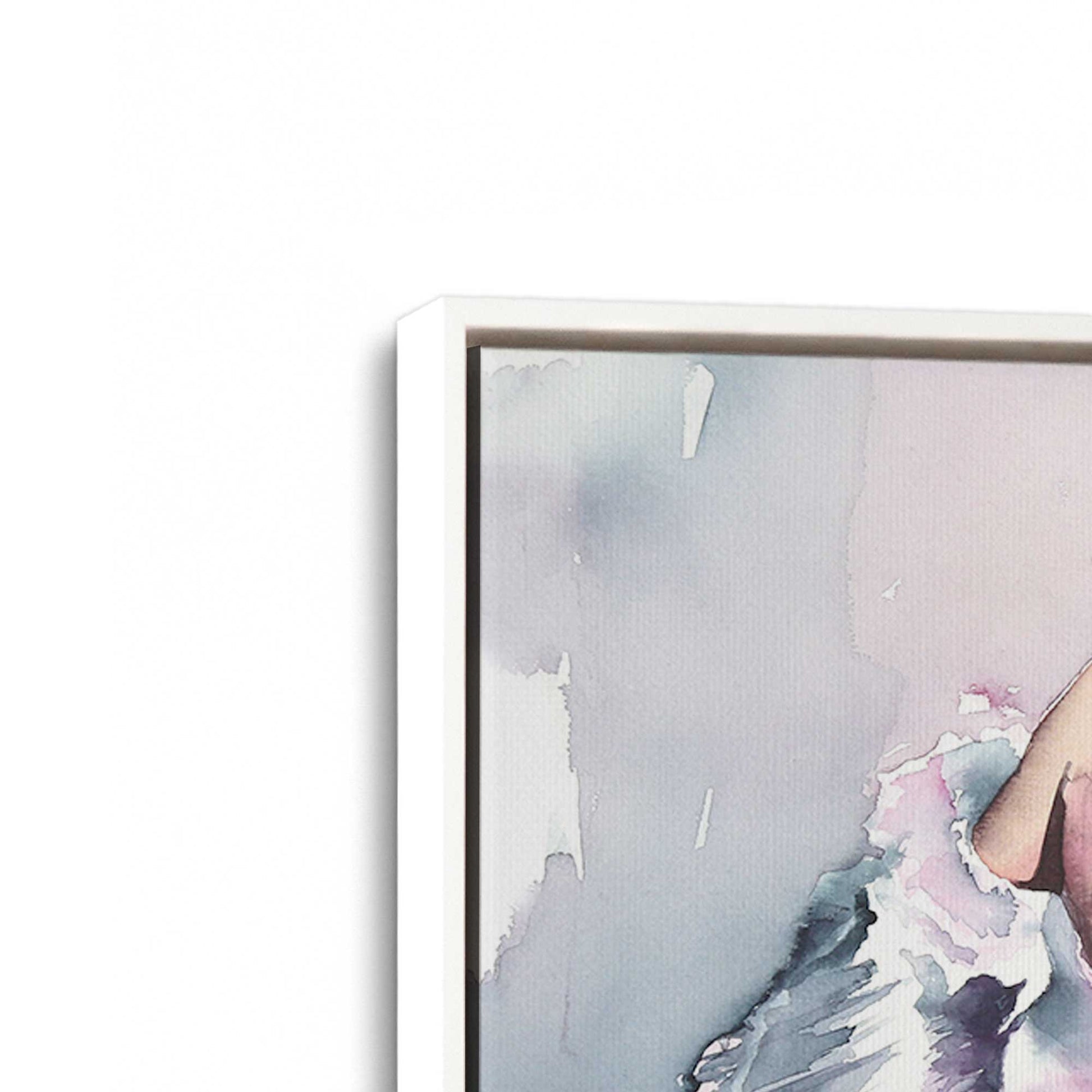 [Color:Opaque White], Picture of art in a White frame at an angle