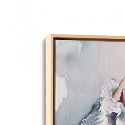 [Color:American Maple], Picture of art in a American Maple frame at an angle