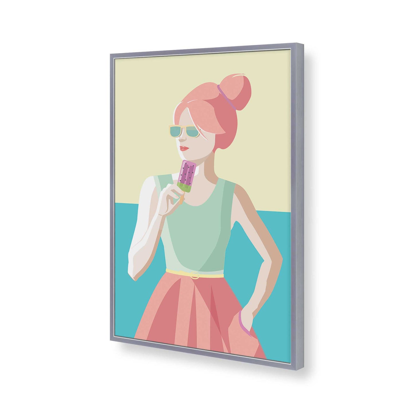 [Color:Polished Chrome], Picture of art in a Polished Chrome frame of the corner