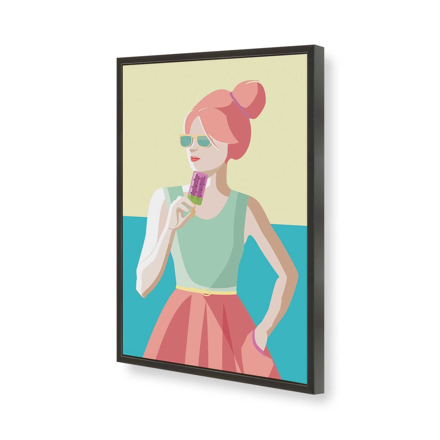 [Color:Satin Black], Picture of art in a Satin Black frame of the corner