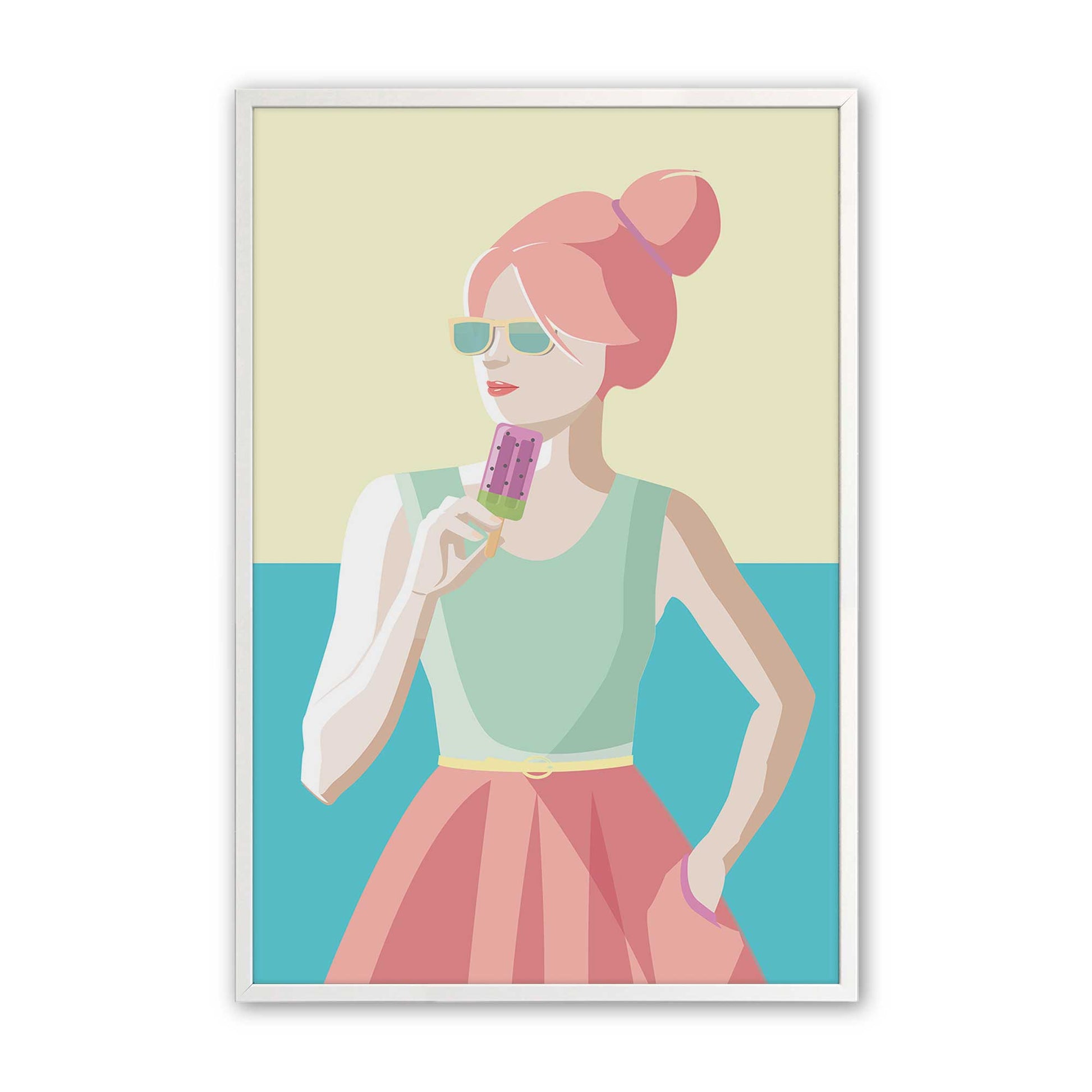 [Color:Opaque White], Picture of art in a Opaque White frame