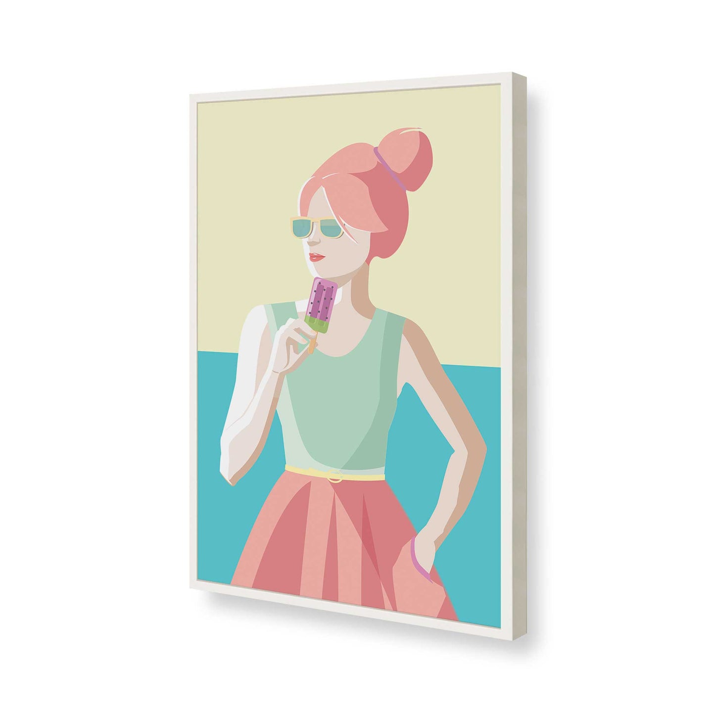 [Color:Opaque White], Picture of art in a Opaque White frame of the corner