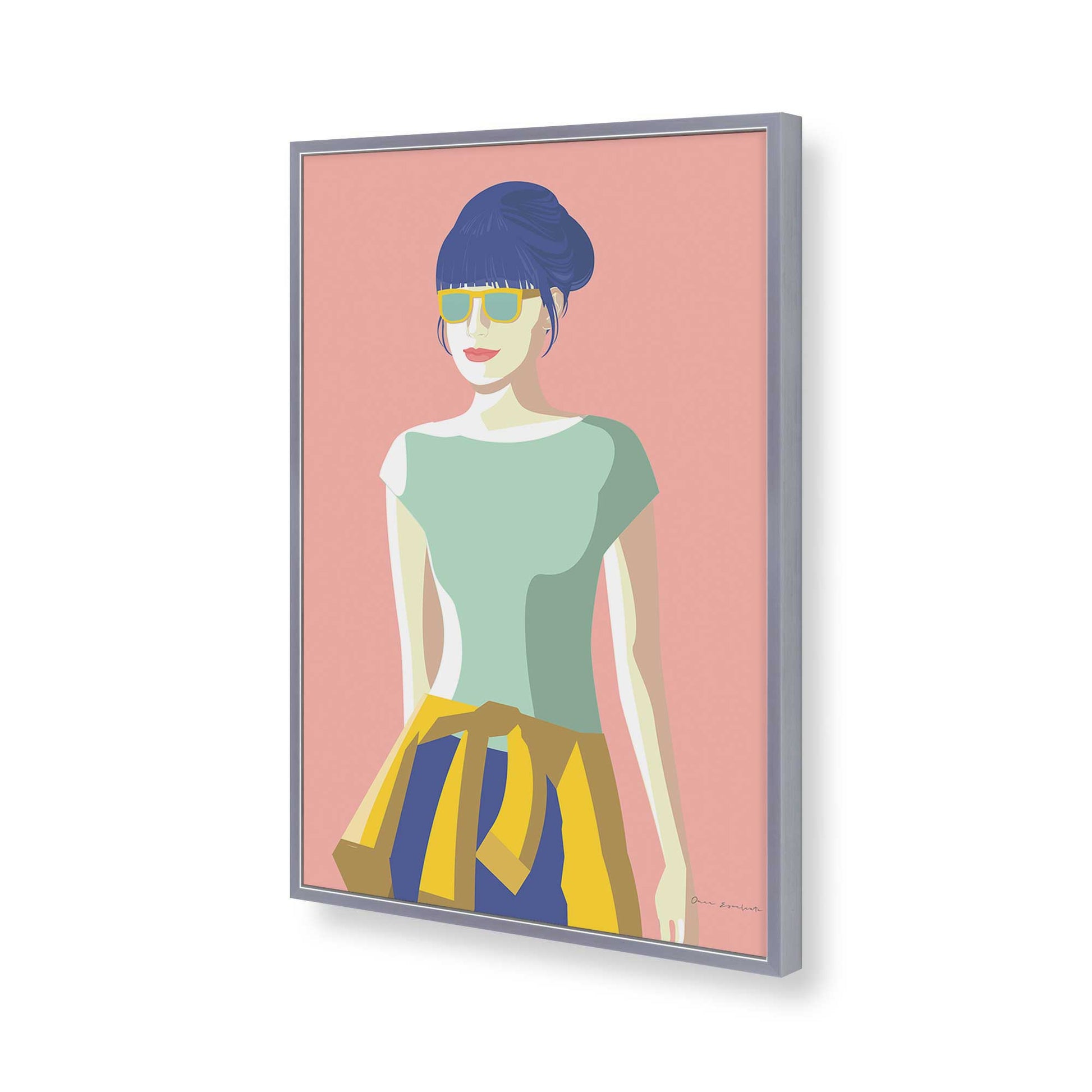 [Color:Polished Chrome], Picture of art in a Polished Chrome frame of the corner