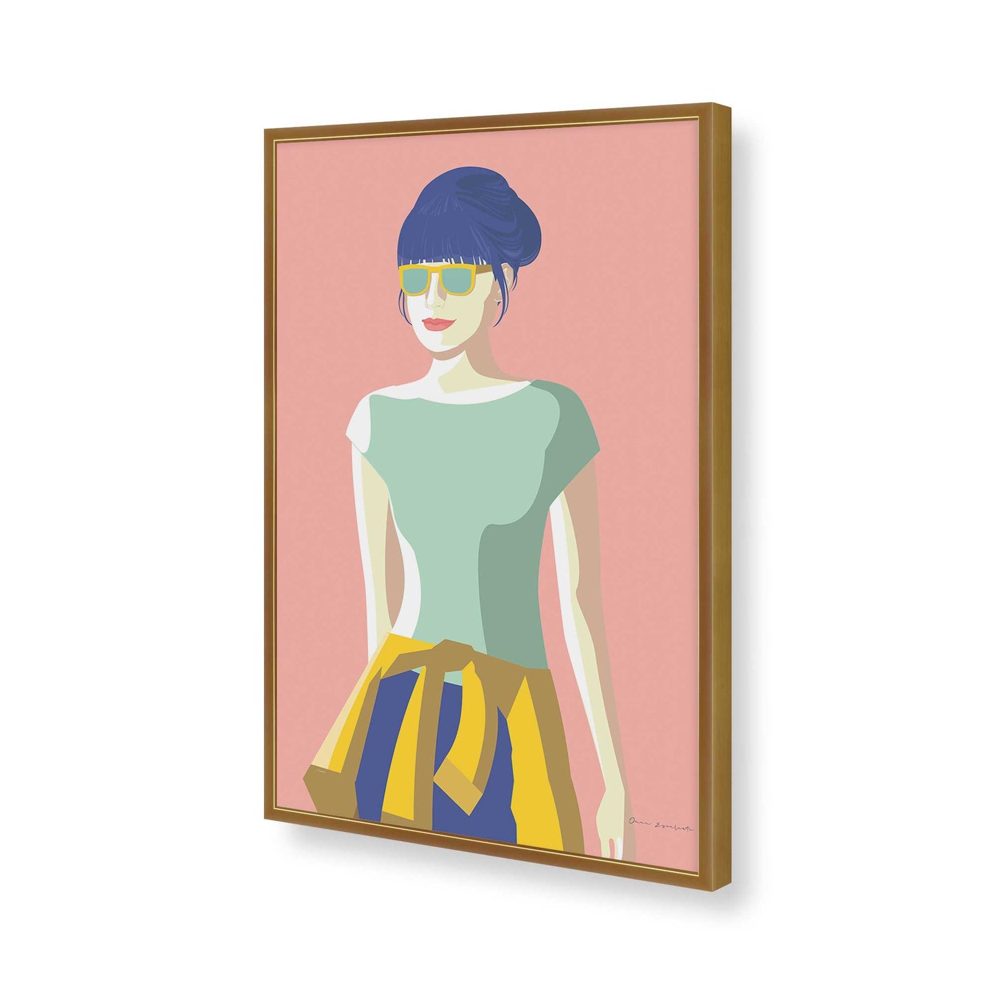 [Color:Polished Gold], Picture of art in a Polished Gold frame of the corner